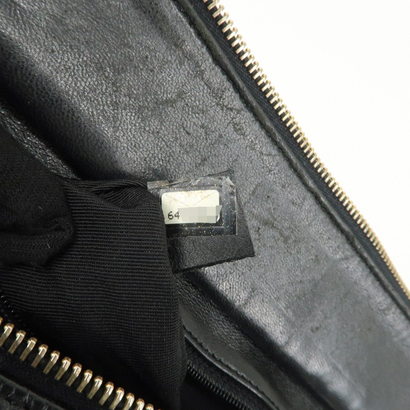 CHANEL COCO Mark Matelasse Caviarskin Chain Tote Bag Black Used