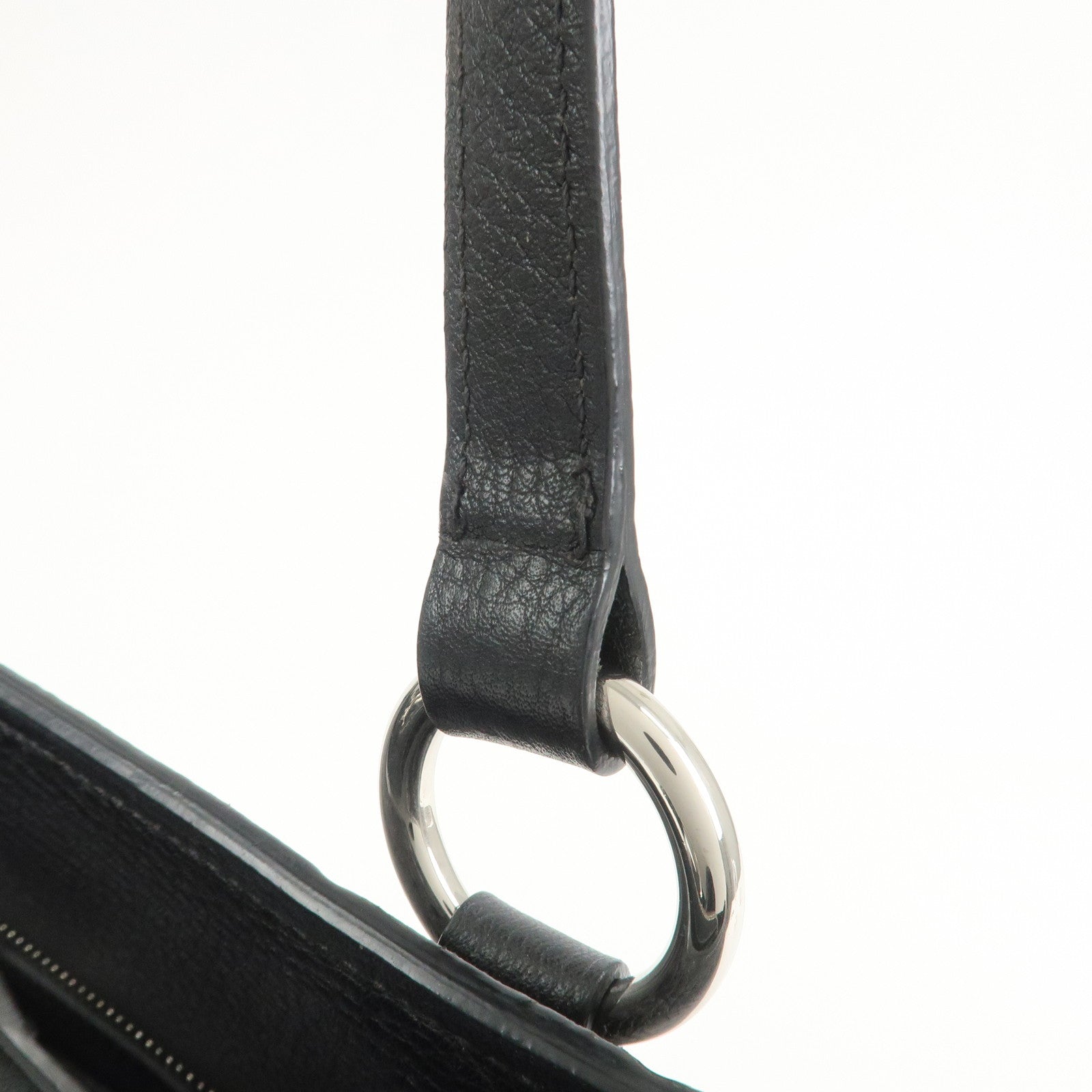 MIU MIU Logo Leather 2Way Shoulder Bag Hand Bag Black RR2014