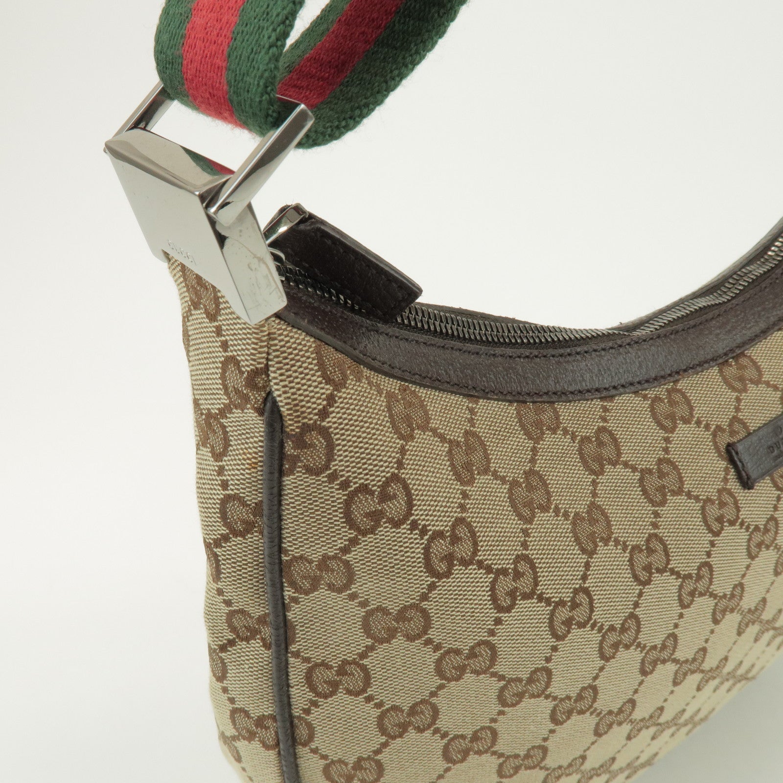 GUCCI Sherry GG Canvas Leather Shoulder Bag Body Bag Beige 122790