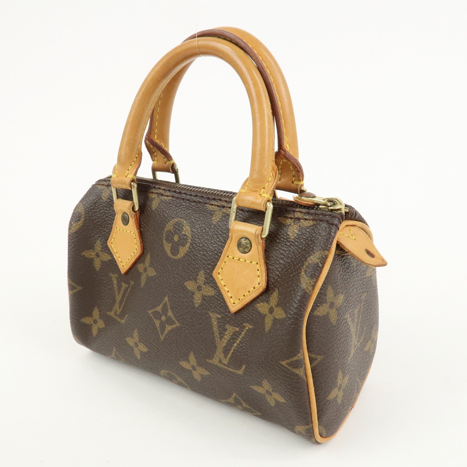 Louis Vuitton Monogram Mini Speedy Hand Bag Boston Bag Brown M41534