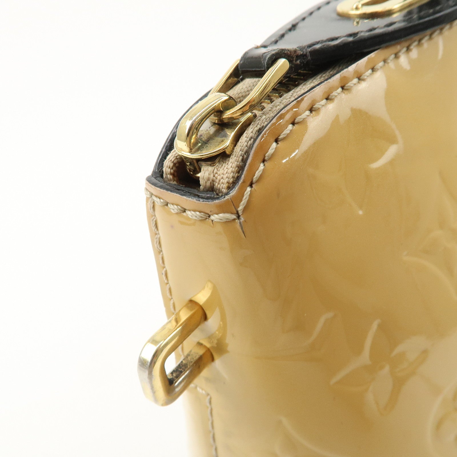 Louis Vuitton Monogram Verni Lockit PM Hand Bag Dune M90251 Used