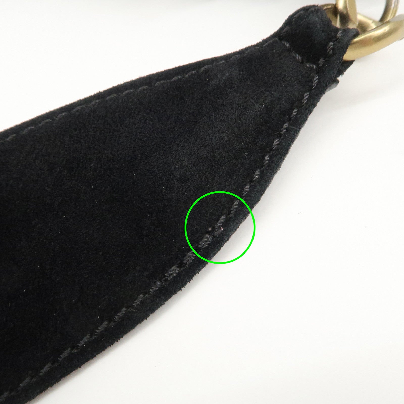 CHANEL Suede Shoulder Bag Hand Bag Tassel Black Used