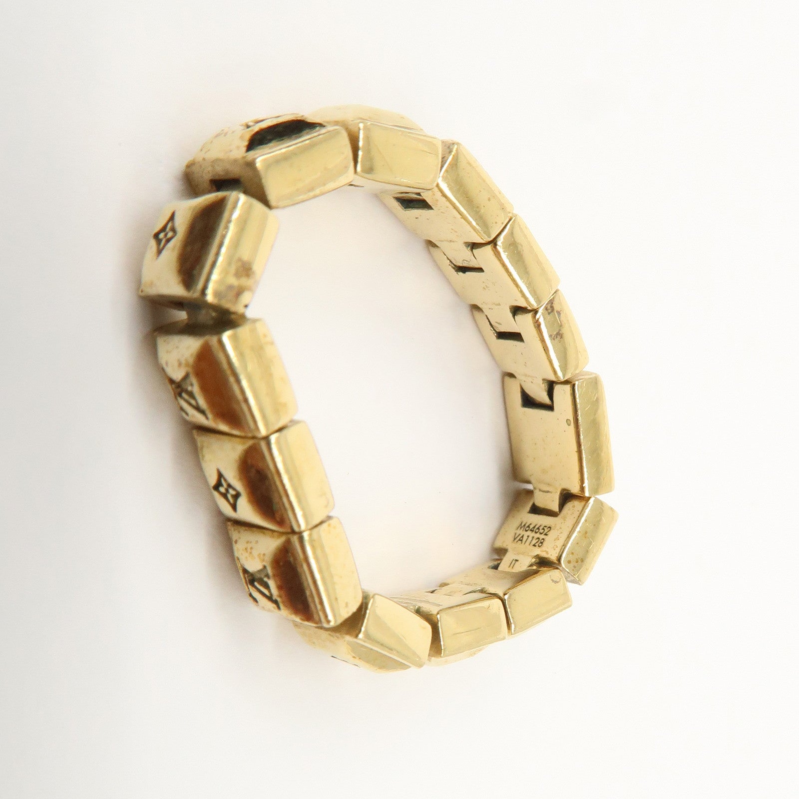 Louis Vuitton Metal Bague Nanogram Tennis Ring M Gold M64652 Used