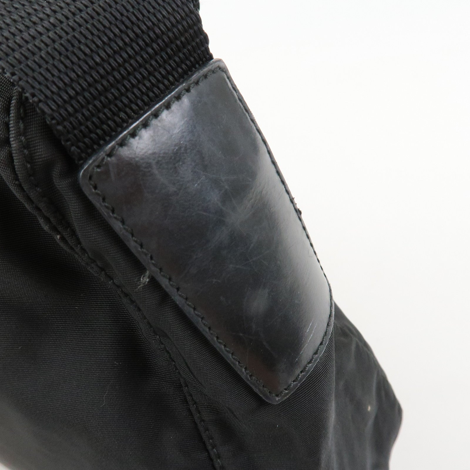 PRADA Nylon Leather Shoulder Bag Crossbody Bag Black B10140