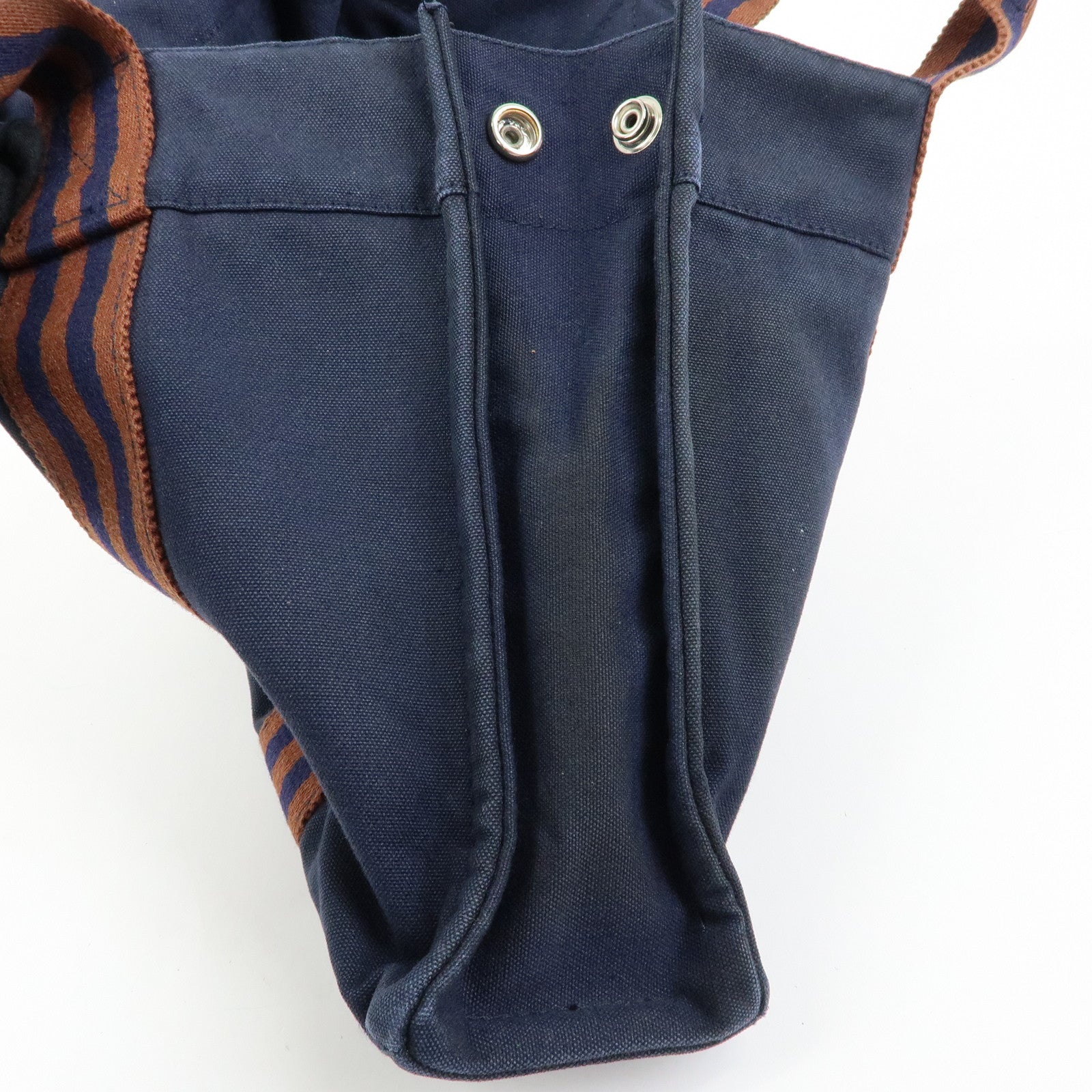 HERMES Fourre Tout Canvas PM Tote Bag Hand Bag Navy