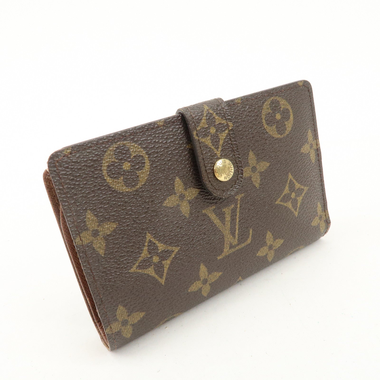 Louis Vuitton Monogram Porte Monnaie Viennois Wallet Brown M61663 Used