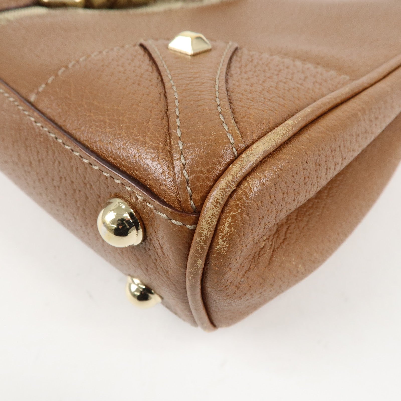 GUCCI New Jackey GG Canvas Leather Shoulder Bag Brown 124407 Used