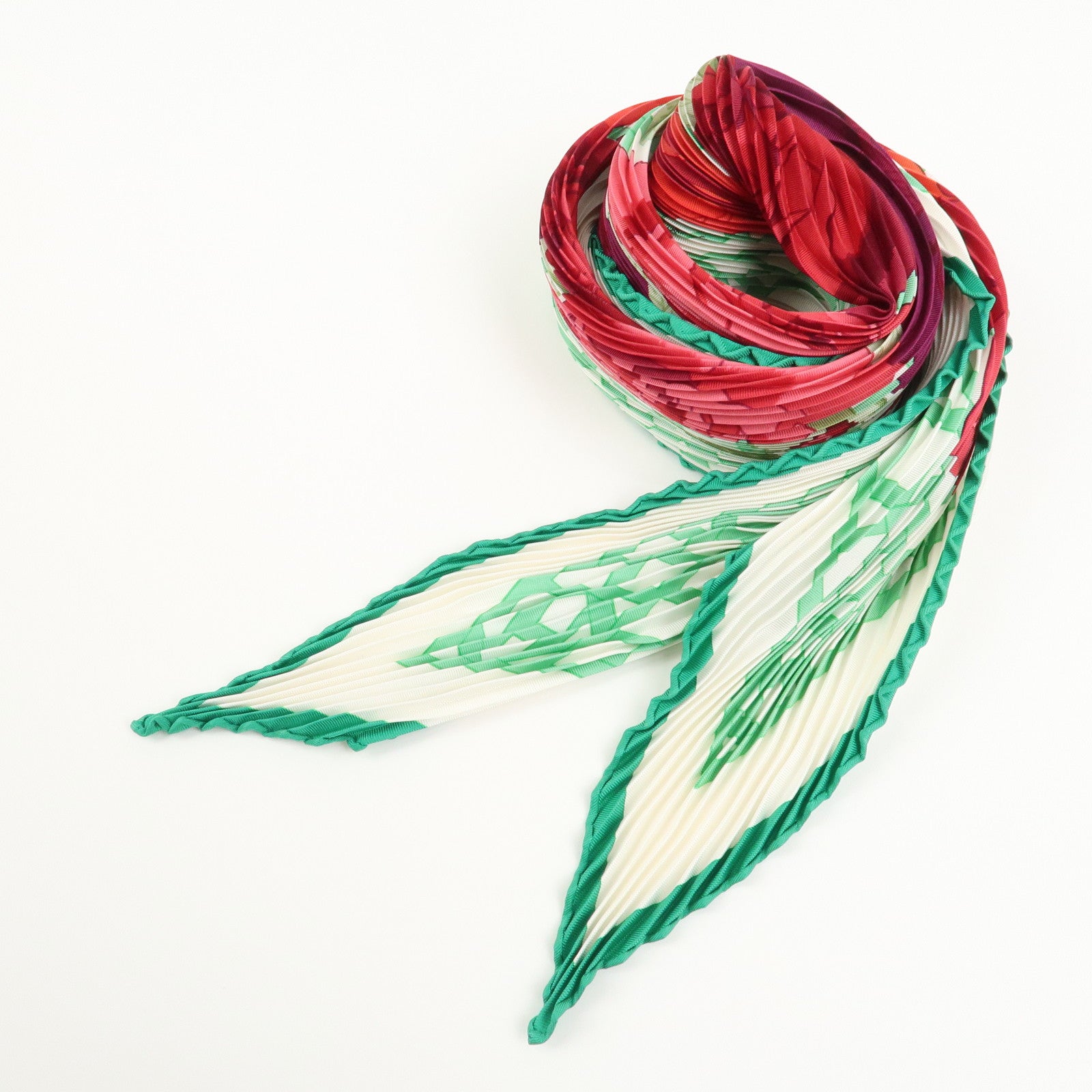 HERMES Carre 90 Silk 100% Pleats Scarf LA ROSEE Anne Gavarni