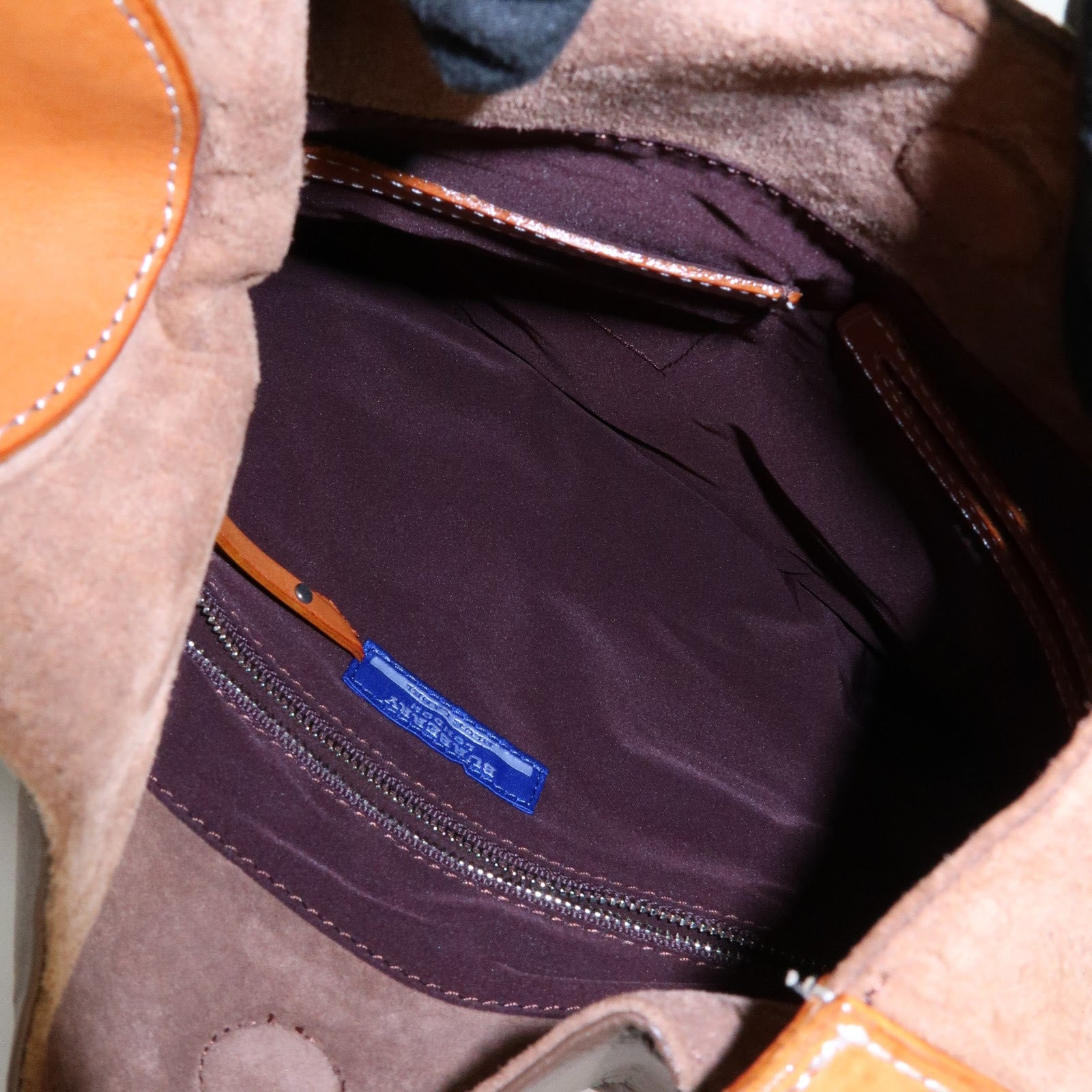 BURBERRY Blue Label Suede Leather Shoulder Bag Crossbody Bag Brown