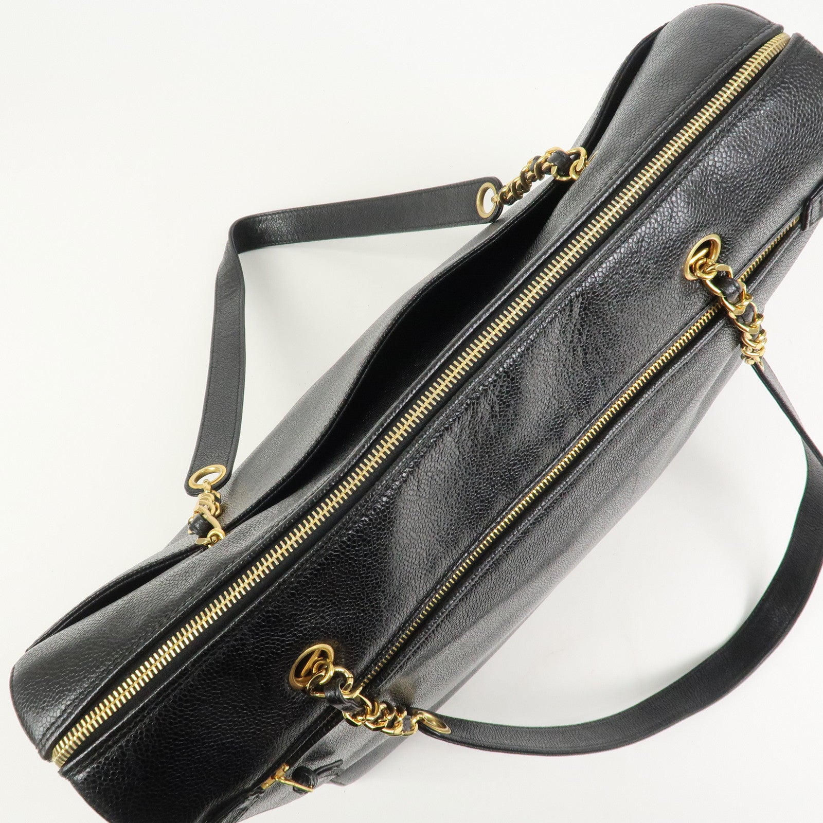 CHANEL COCO Mark Caviarskin Chain Shoulder Bag Black A10492