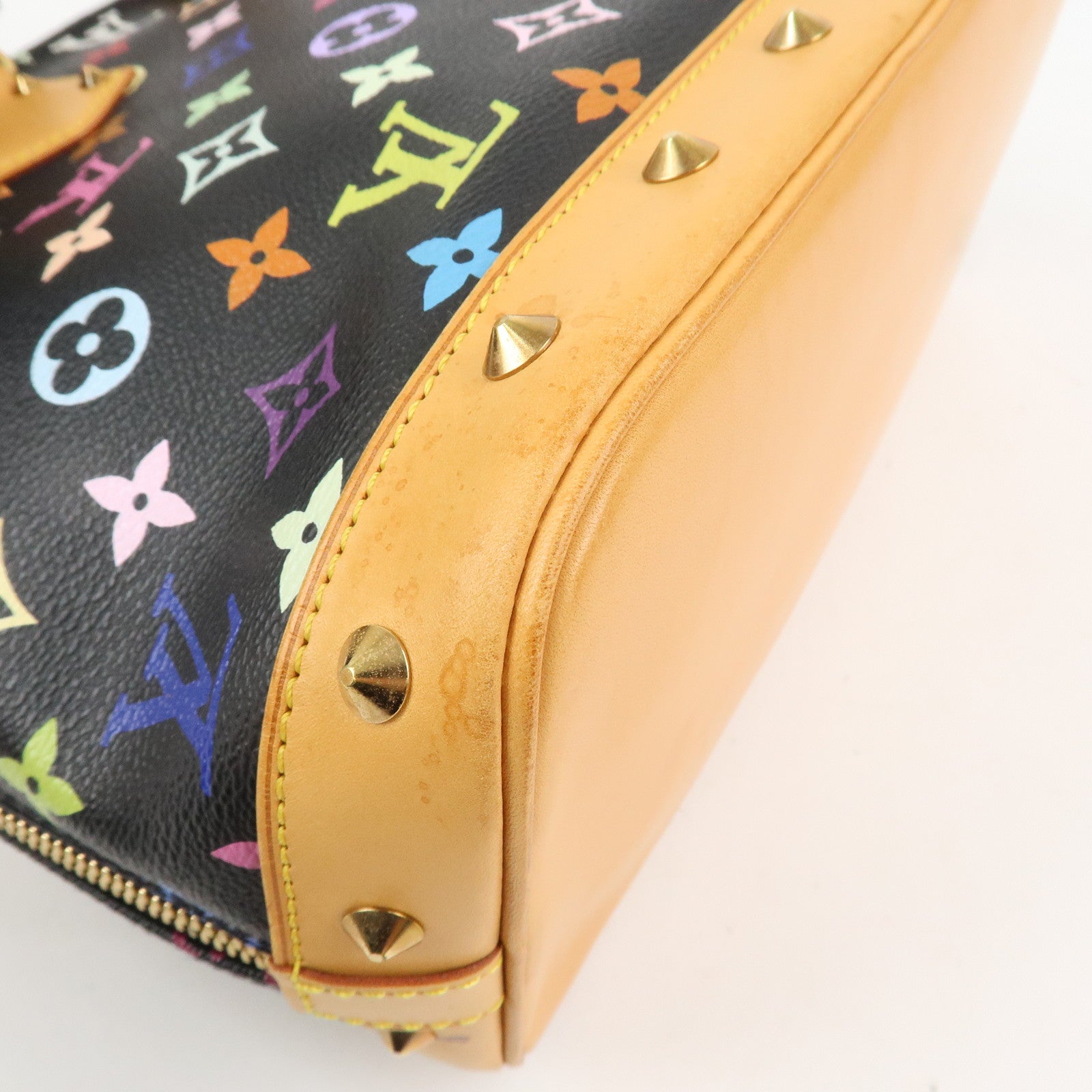 Louis Vuitton Monogram Multicolor Alma Hand Bag Noir M92646