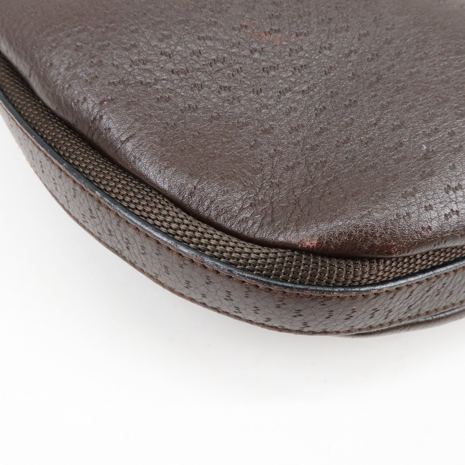 Ferragamo Gancini Leather Shoulder Bag Hand Bag Brown