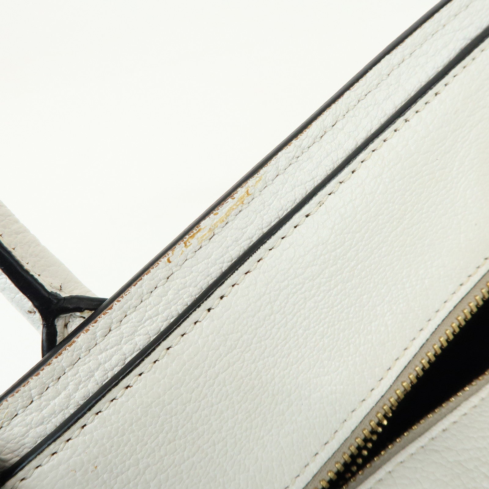 MIU MIU Madras Leather 2Way Bag Hand Bag Shoulder Bag White