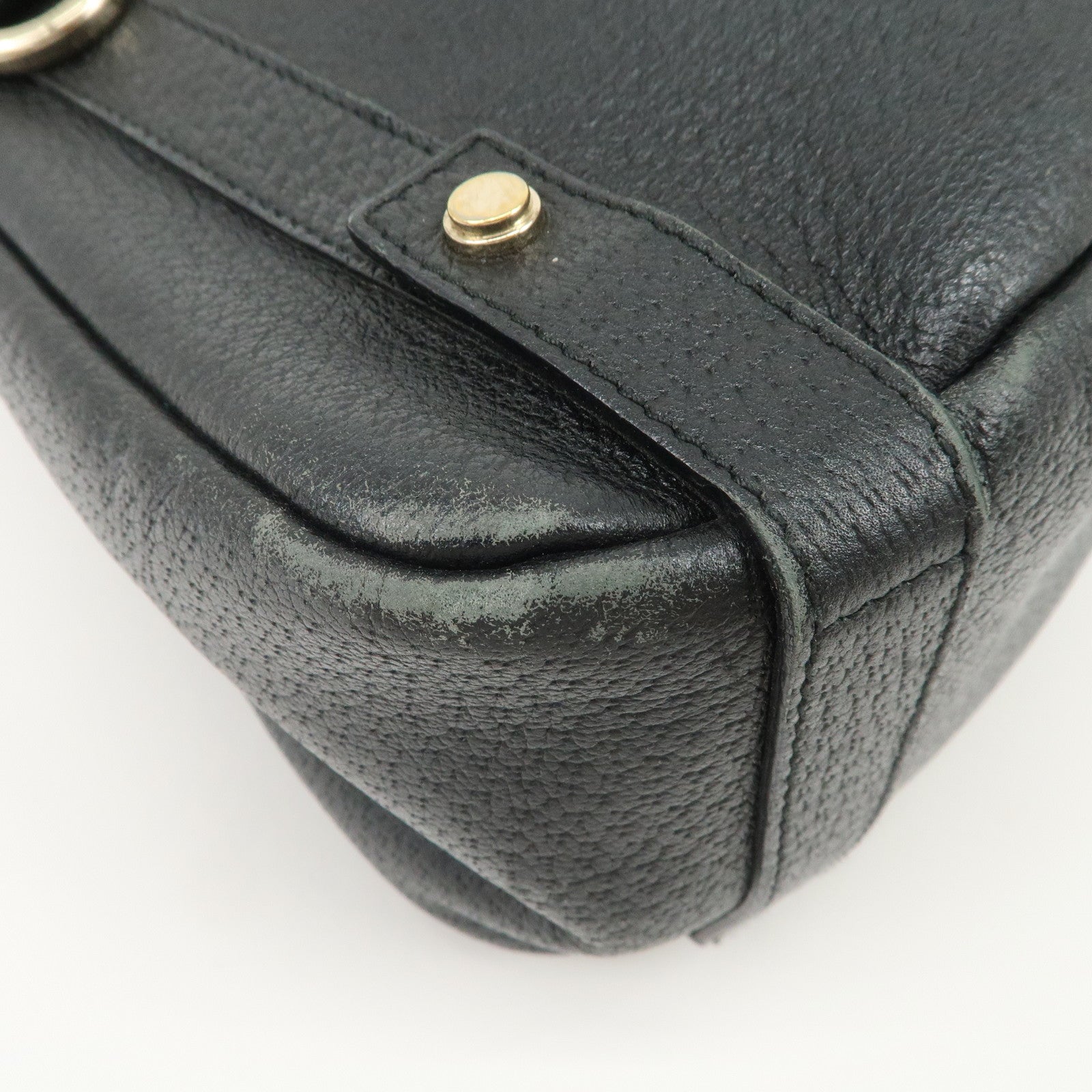 GUCCI Abbey Leather Tote Bag Hand Bag Black 130736