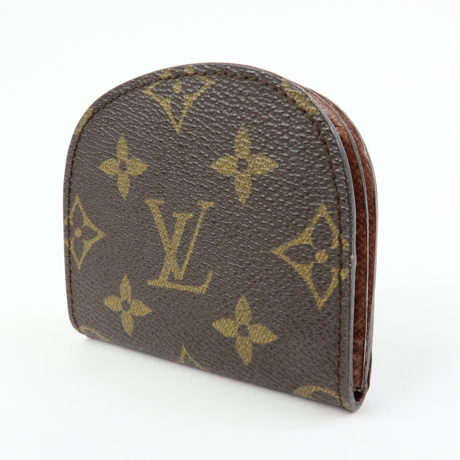 Louis Vuitton Monogram Porte Monnaie Gousset Coin Case Brown M61970