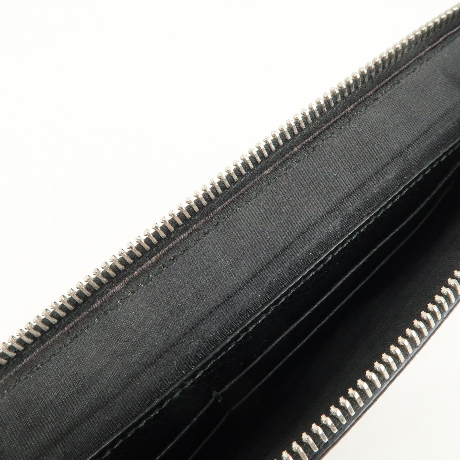 GUCCI Leather Clutch Bag Pouch Black Silver Hardware 546532 Used