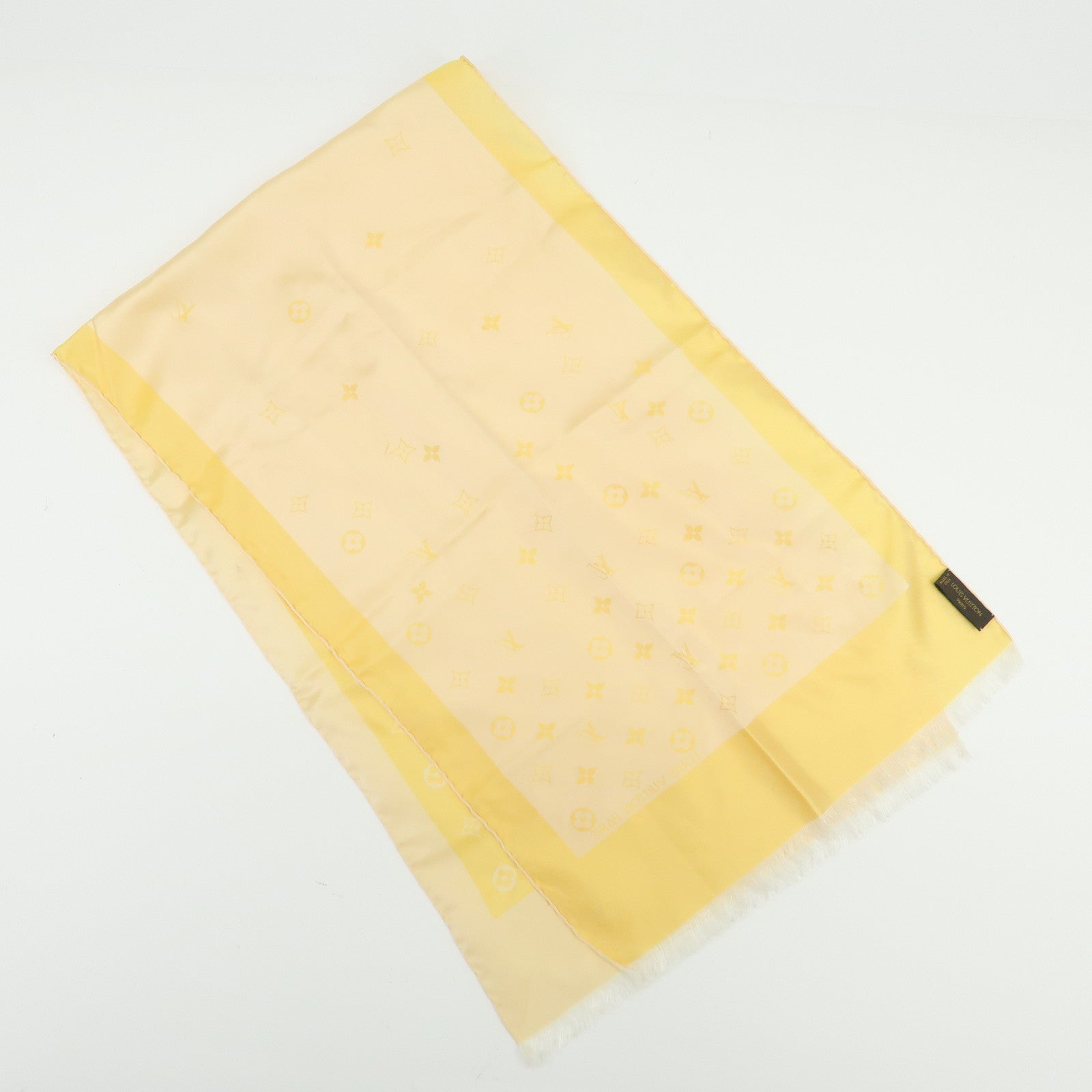 Louis Vuitton Monogram Echarpe Capri Silk 100% Scarf Orange
