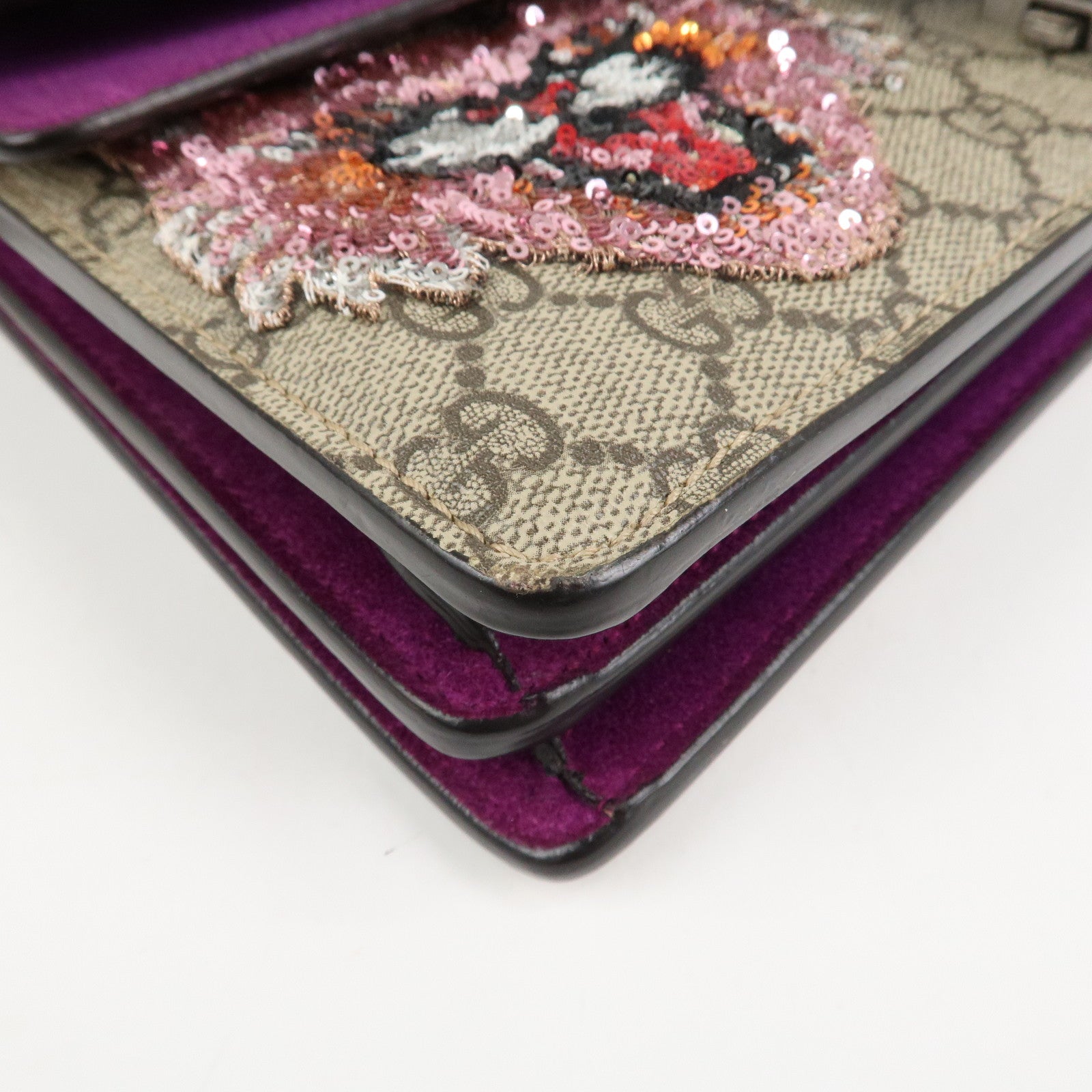 GUCCI Dionysus GG Supreme Suede Medium Chain Shoulder Bag 400249