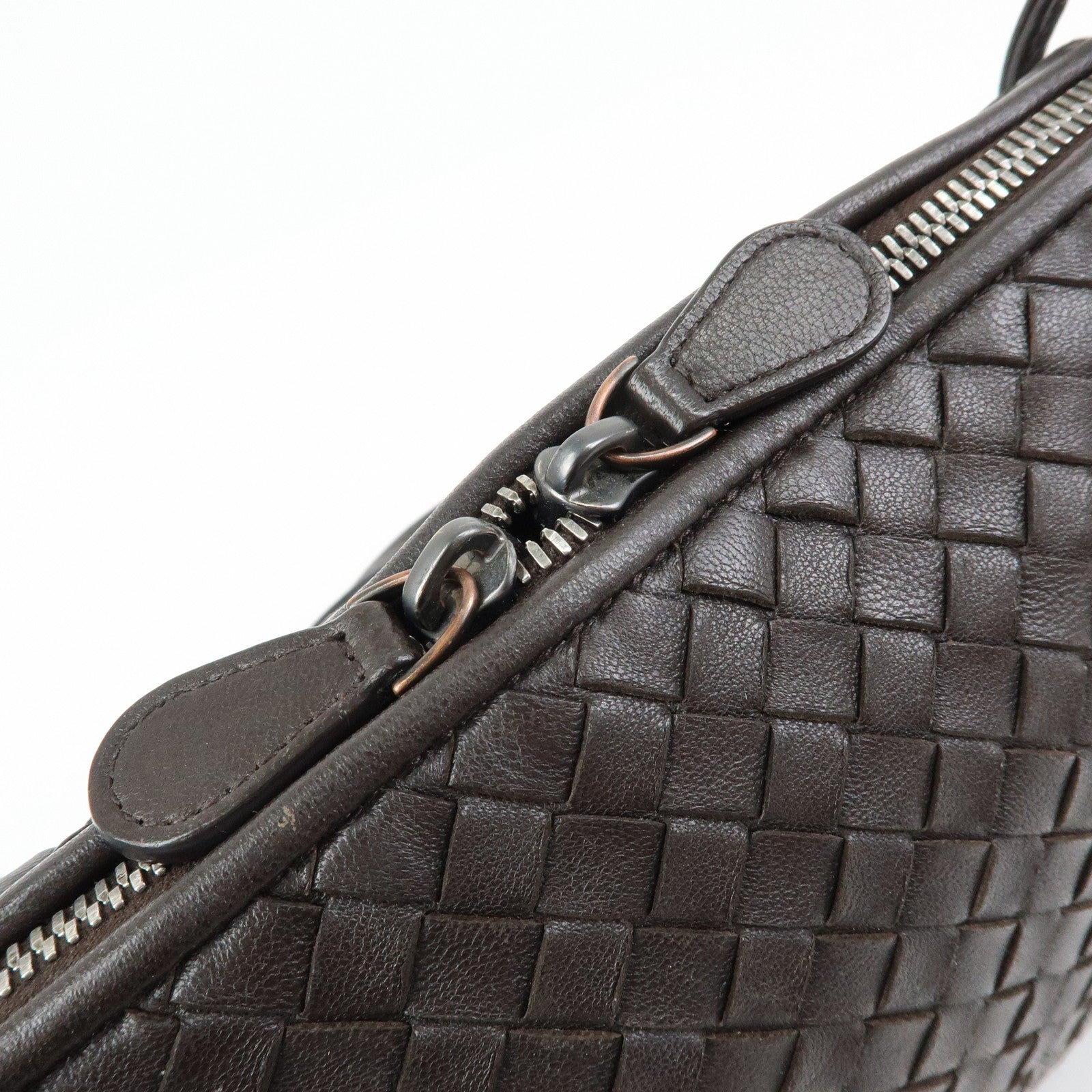 BOTTEGA VENETA Intrecciato Nodini Leather Shoulder Bag Brown 245354