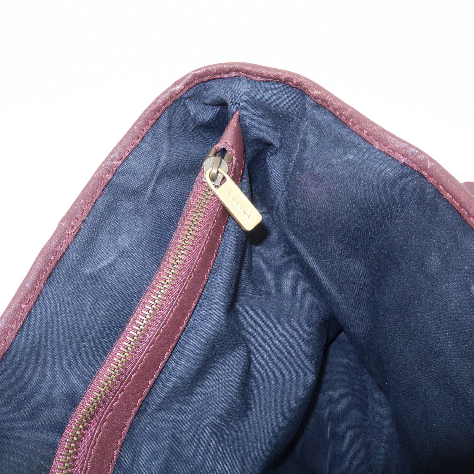CELINE C Macadam Suede Leather Boogie Bag Bordeaux Black