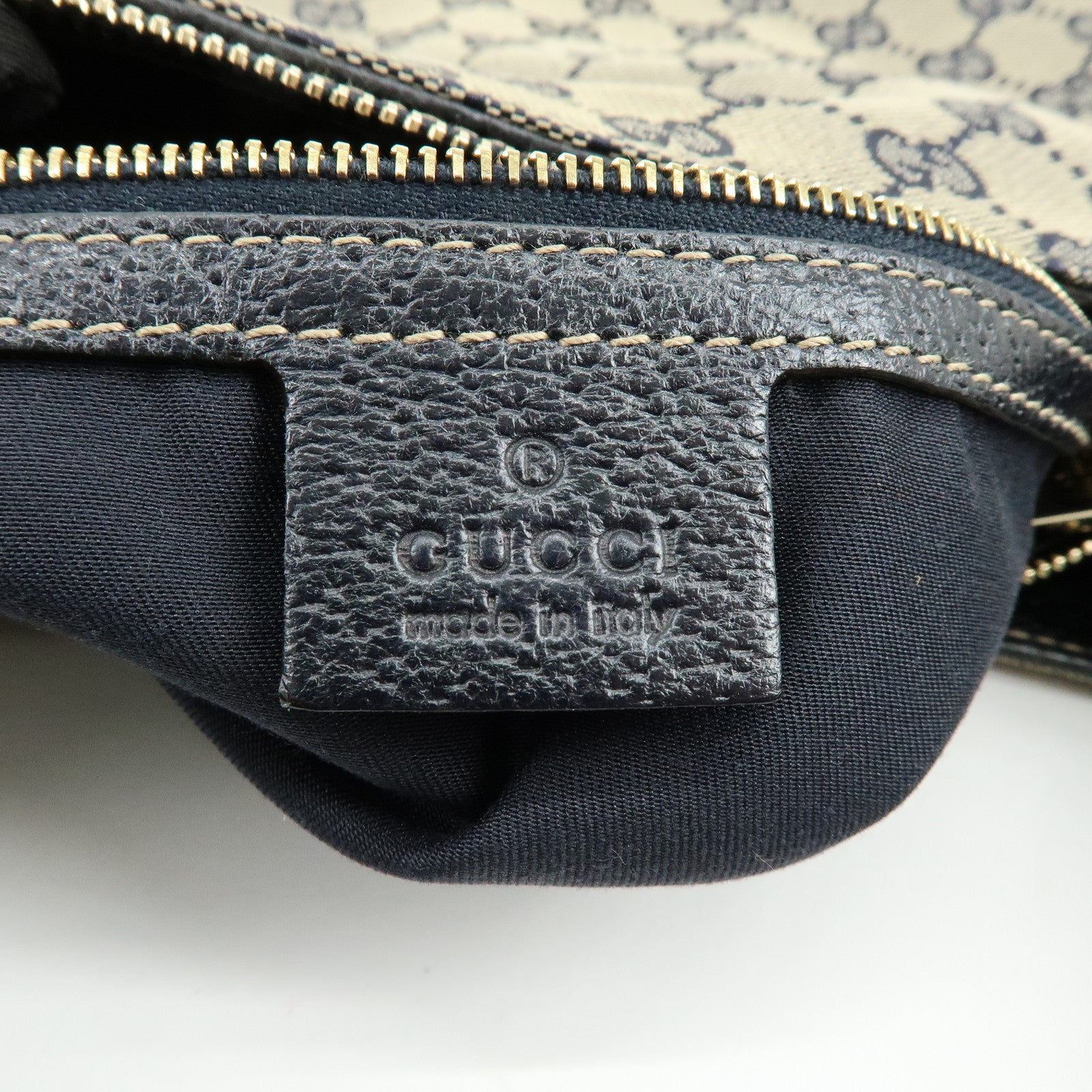 GUCCI Horsebit Sherry GG Canvas Leather Shoulder Bag Beige 145826