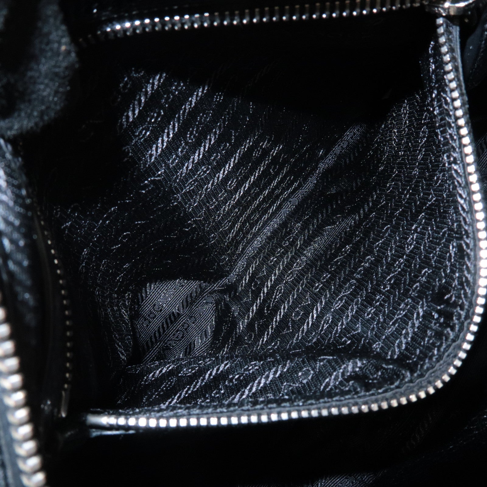 PRADA Logo Leather Chain Shoulder Bag Hand Bag Black BR4370 Used