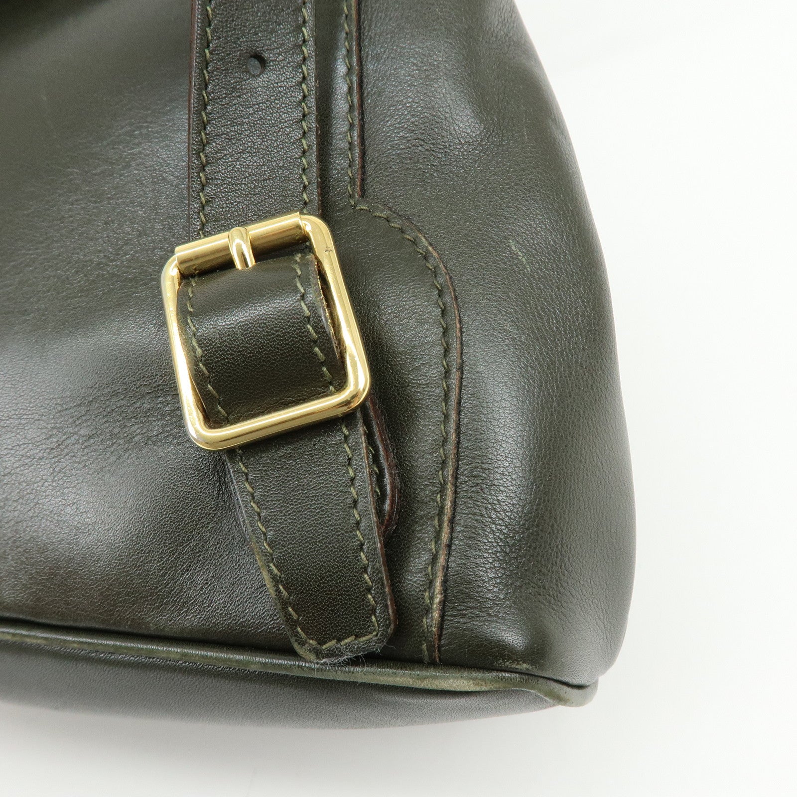 GUCCI Bamboo Leather Backpack Rucksack Khaki 003・1705・0030