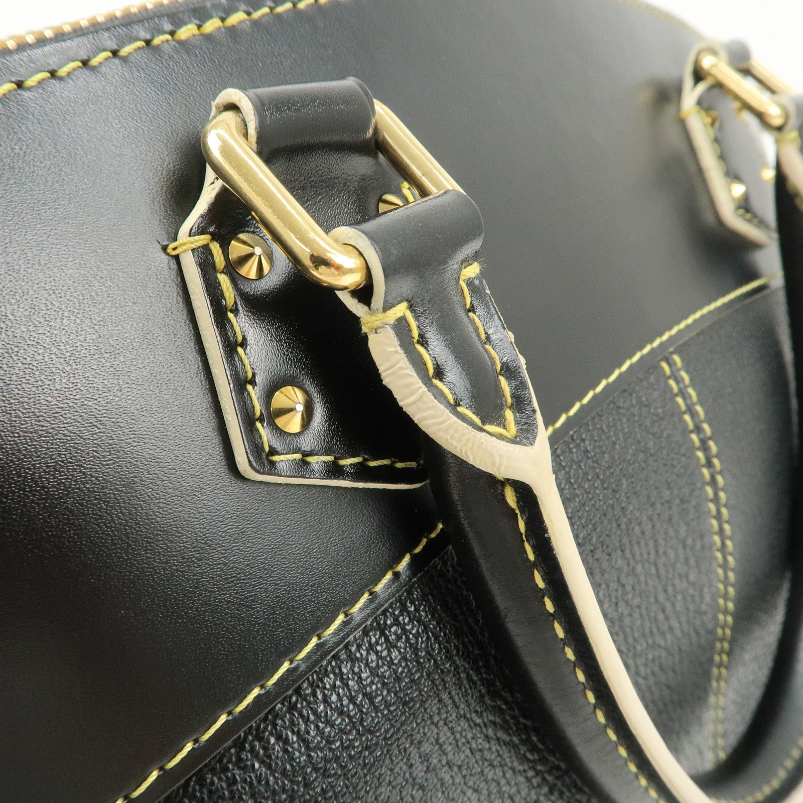 Louis Vuitton Suhari Leather Lock It MM Hand Bag Noir Black M91875