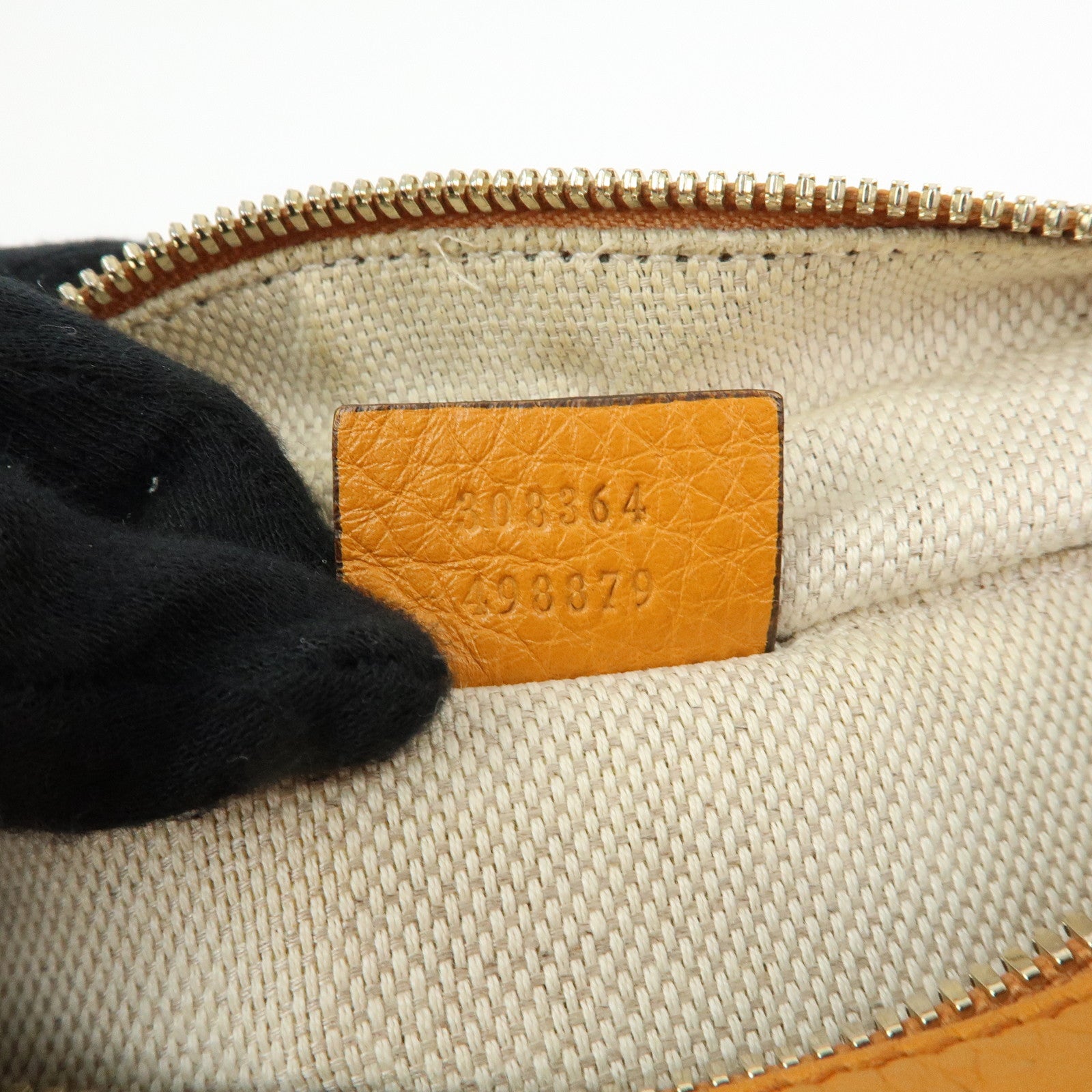 GUCCI SOHO Leather Shoulder Bag Crossbody Bag Orange 308864