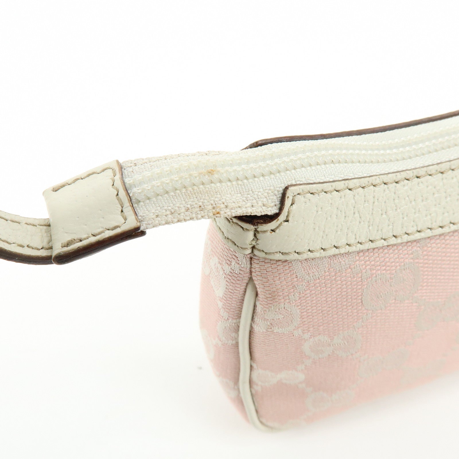GUCCI GG Canvas Leather Hand Bag Pouch Shoulder Bag Pink 154432