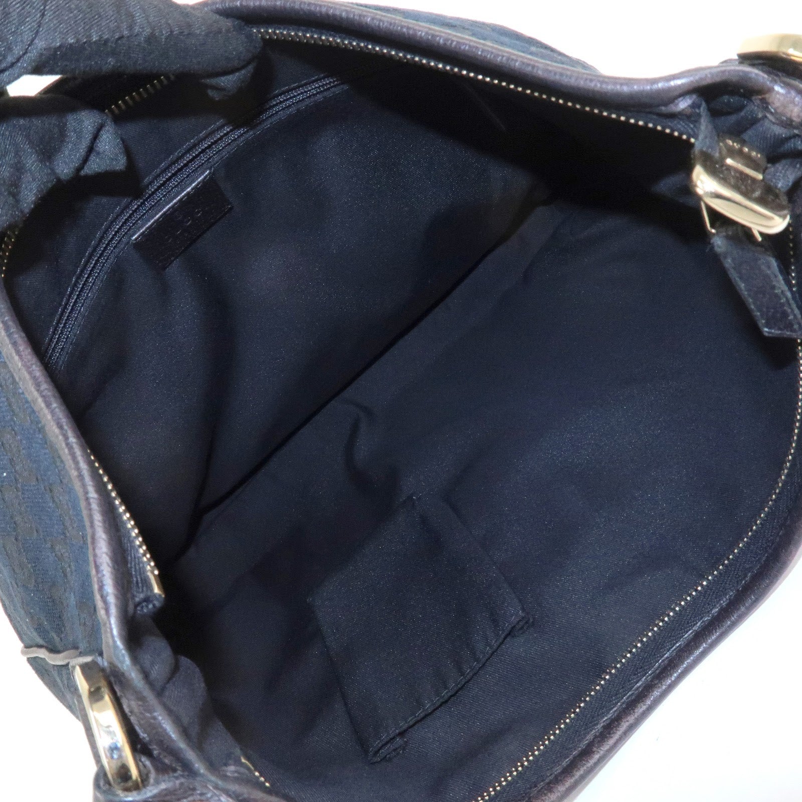 GUCCI Abbey GG Canvas Leather Shoulder Bag Hand Bag Black 130737