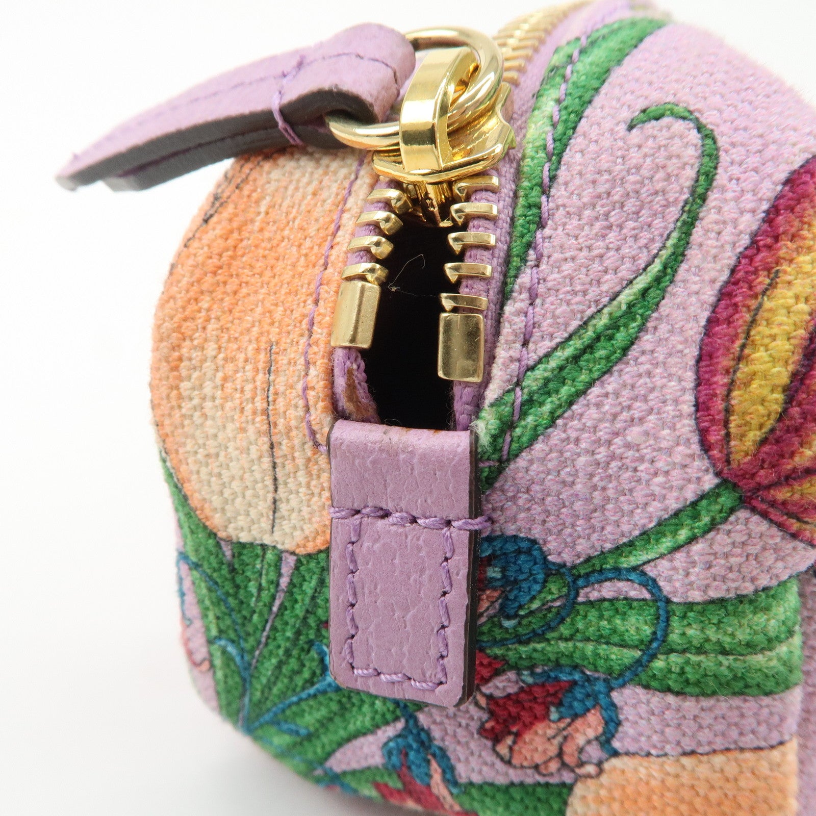 GUCCI GG Marmont Canvas Leather Pouch Flower Purple 577355