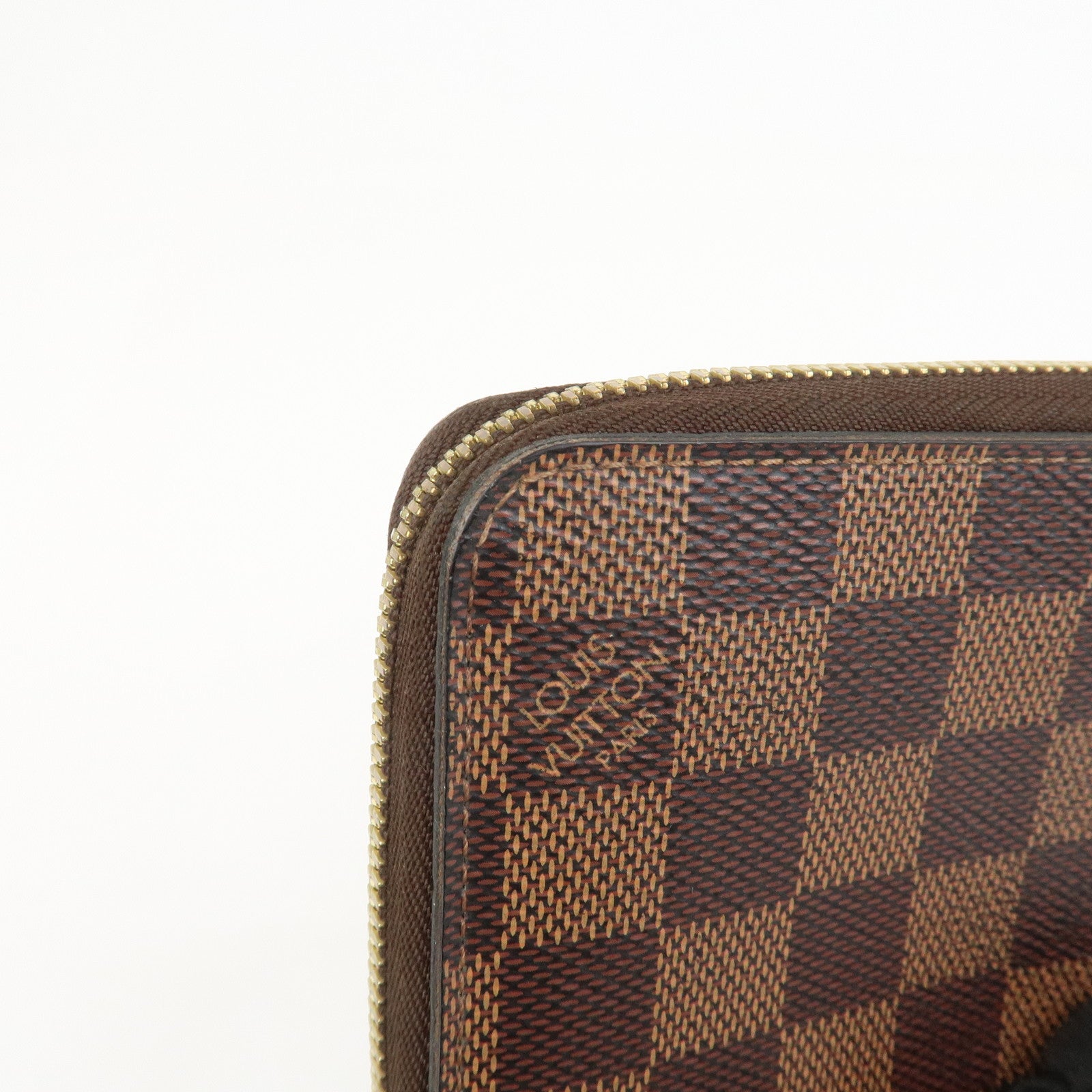 Louis Vuitton Damier Canvas Zippy Wallet Old Style Brown N60015
