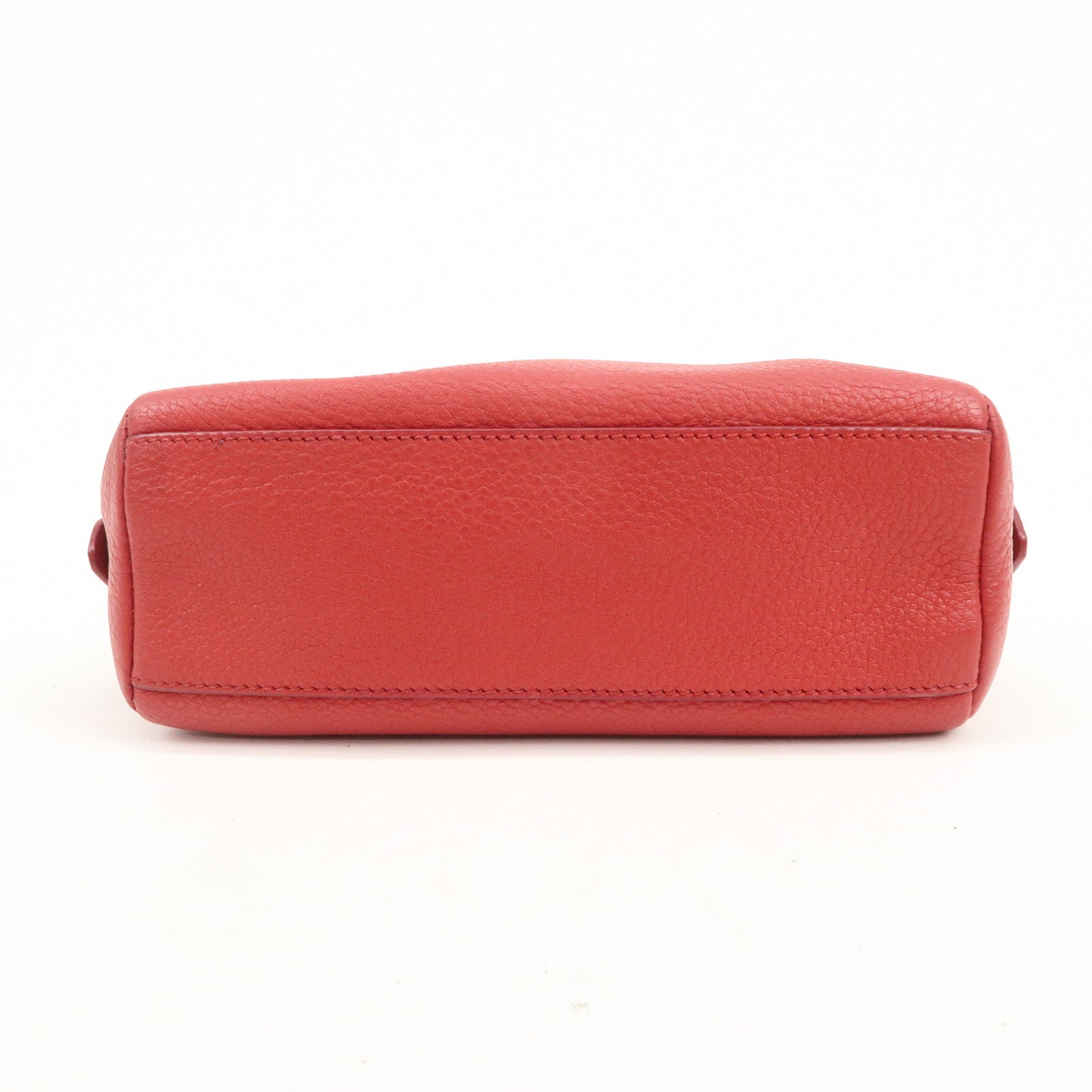 PRADA Logo Leather Pouch Cosmetic Pouch Red