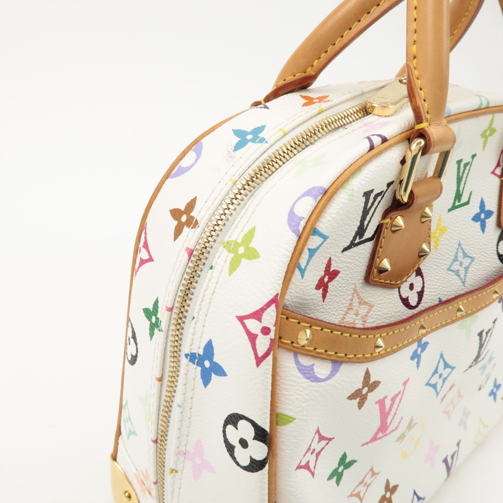 Louis Vuitton Monogram Multicolor Trouville Hand Bag Blanc M92663 Used