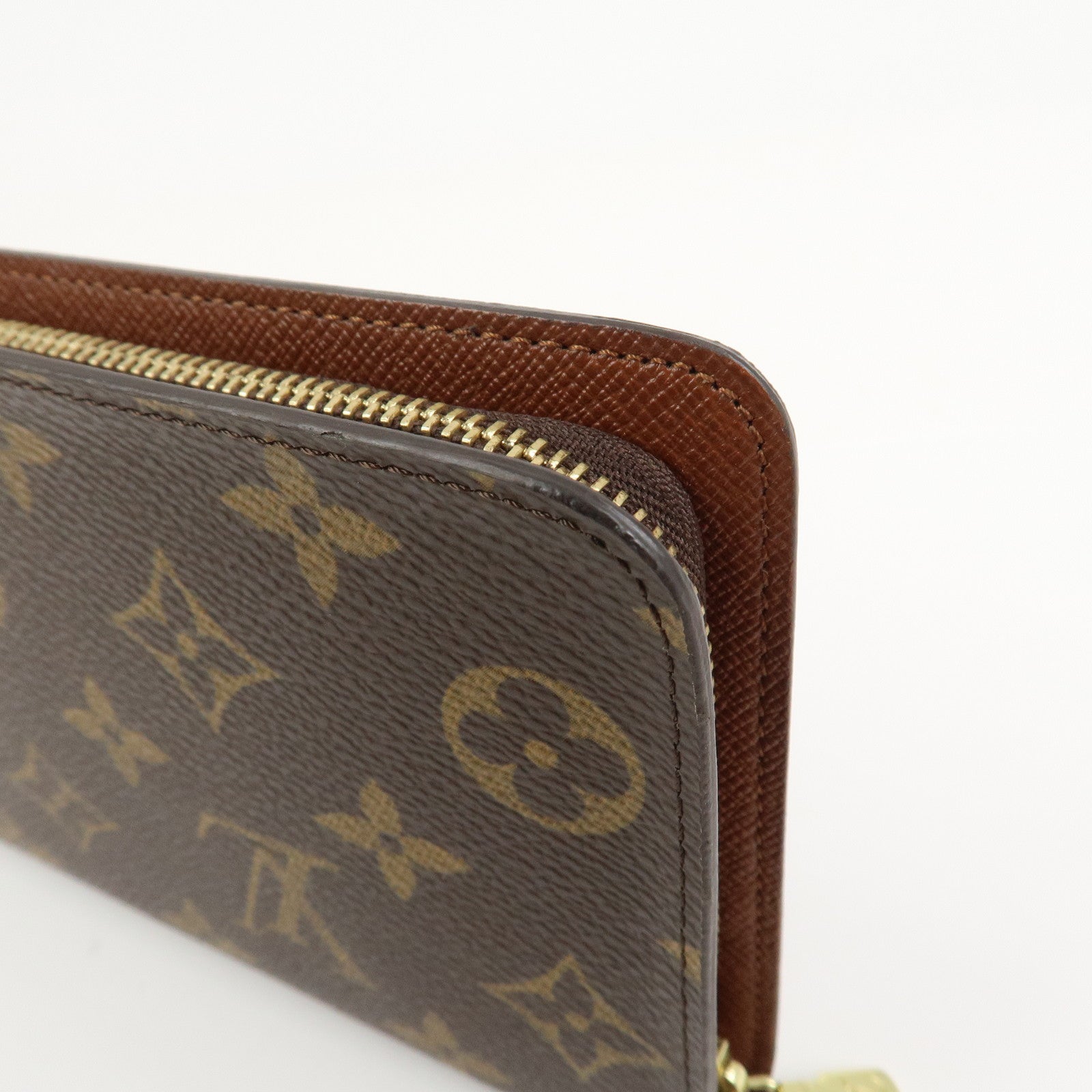 Loius Vuitton Monogram Porte Monnaie Zip Long Wallet Brown M61727
