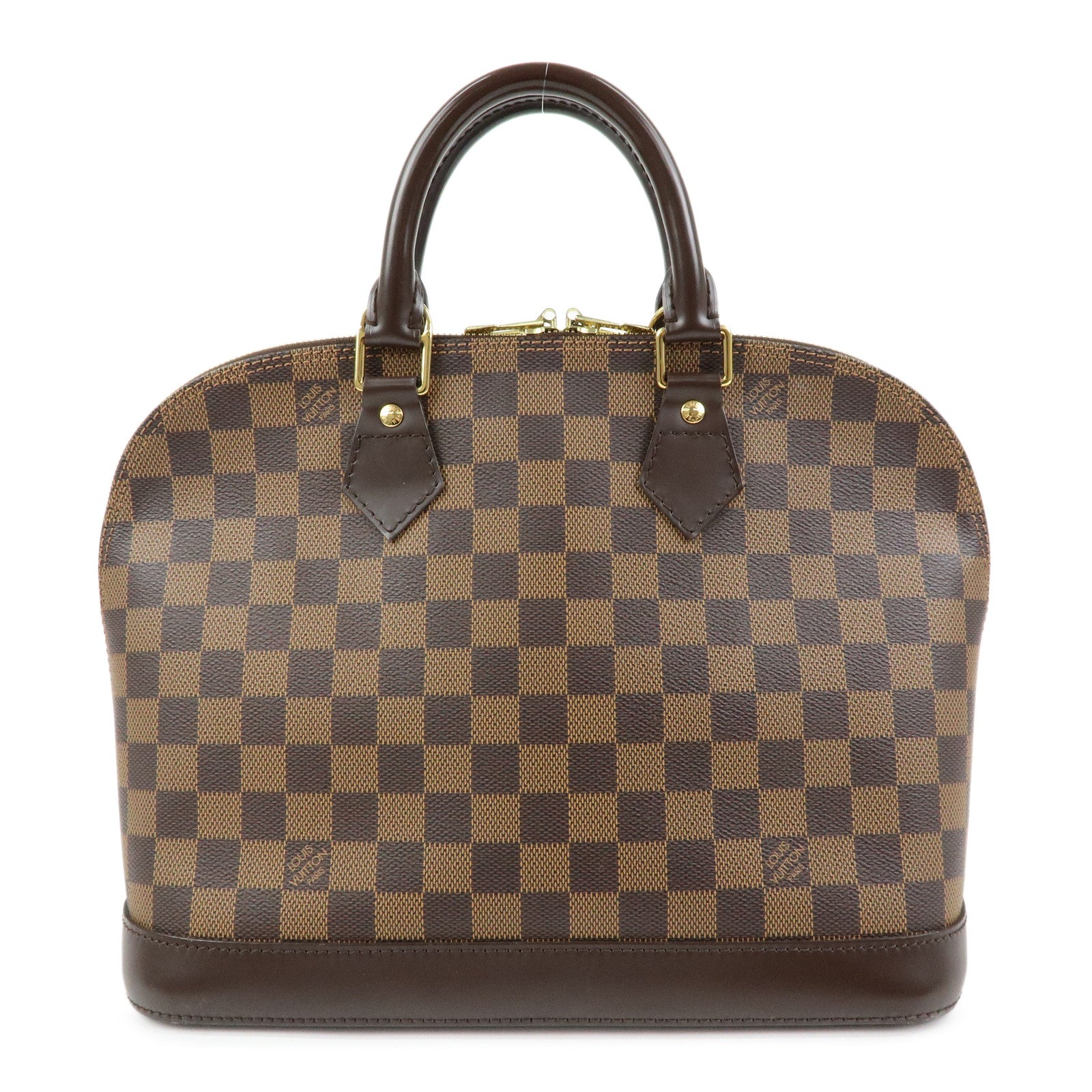 Louis Vuitton Damier Canvas Leather Alma PM Hand Bag Brown N51131