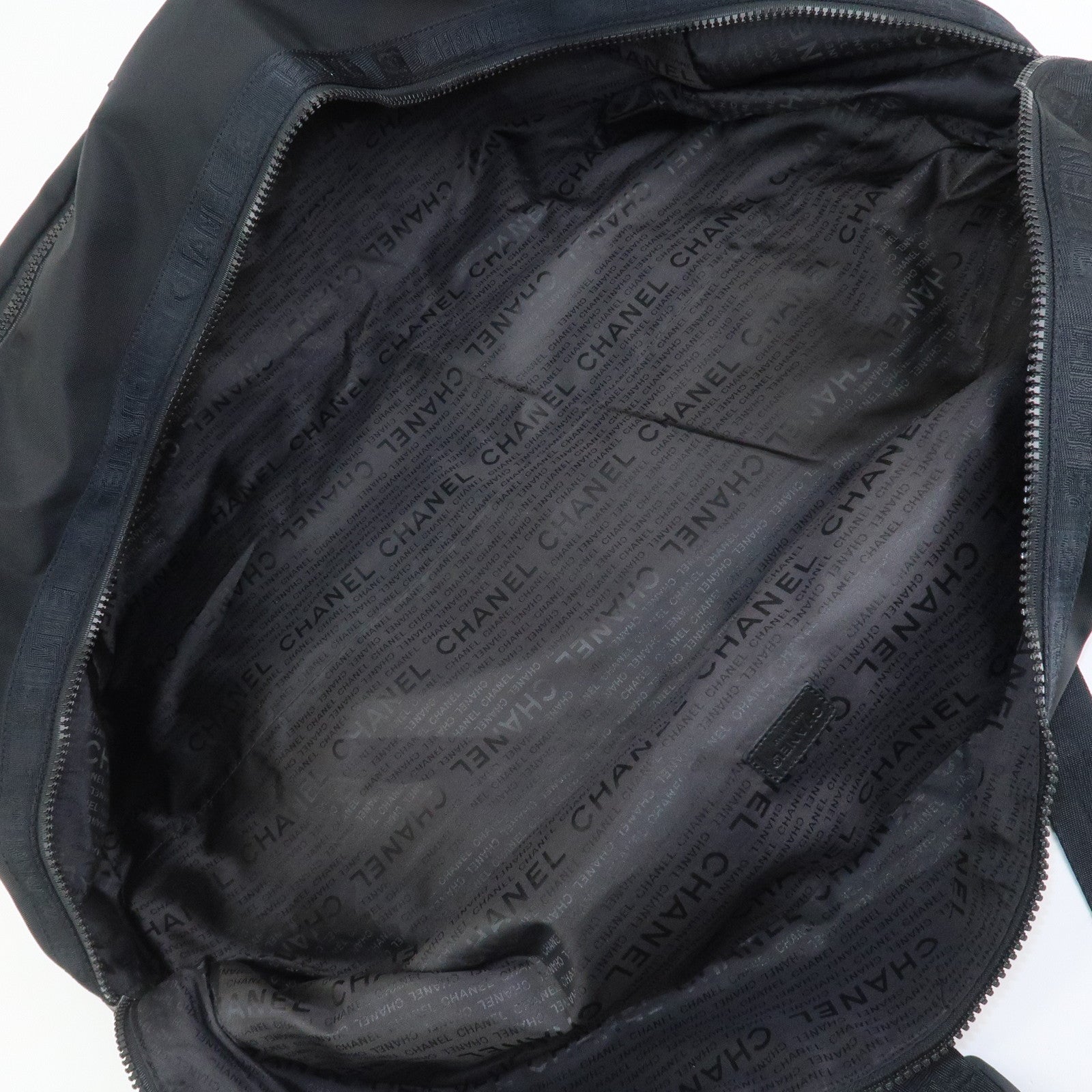 CHANEL Sport Line COCO Mark Nylon Boston Bag Shoulder Bag Black