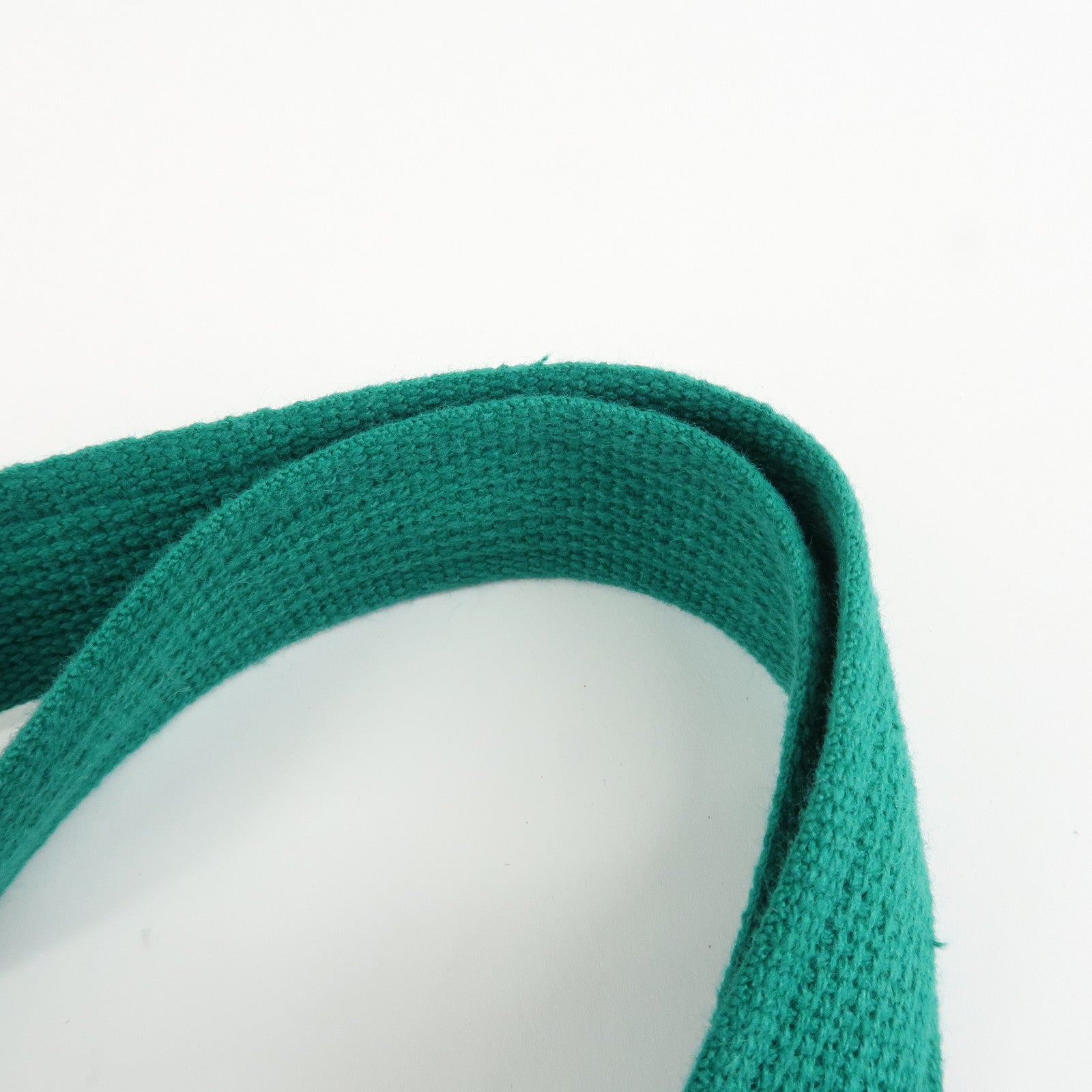 HERMES Cotton Canvas Tote Bag Shoulder Bag Parrot Pattern Orange Green Used