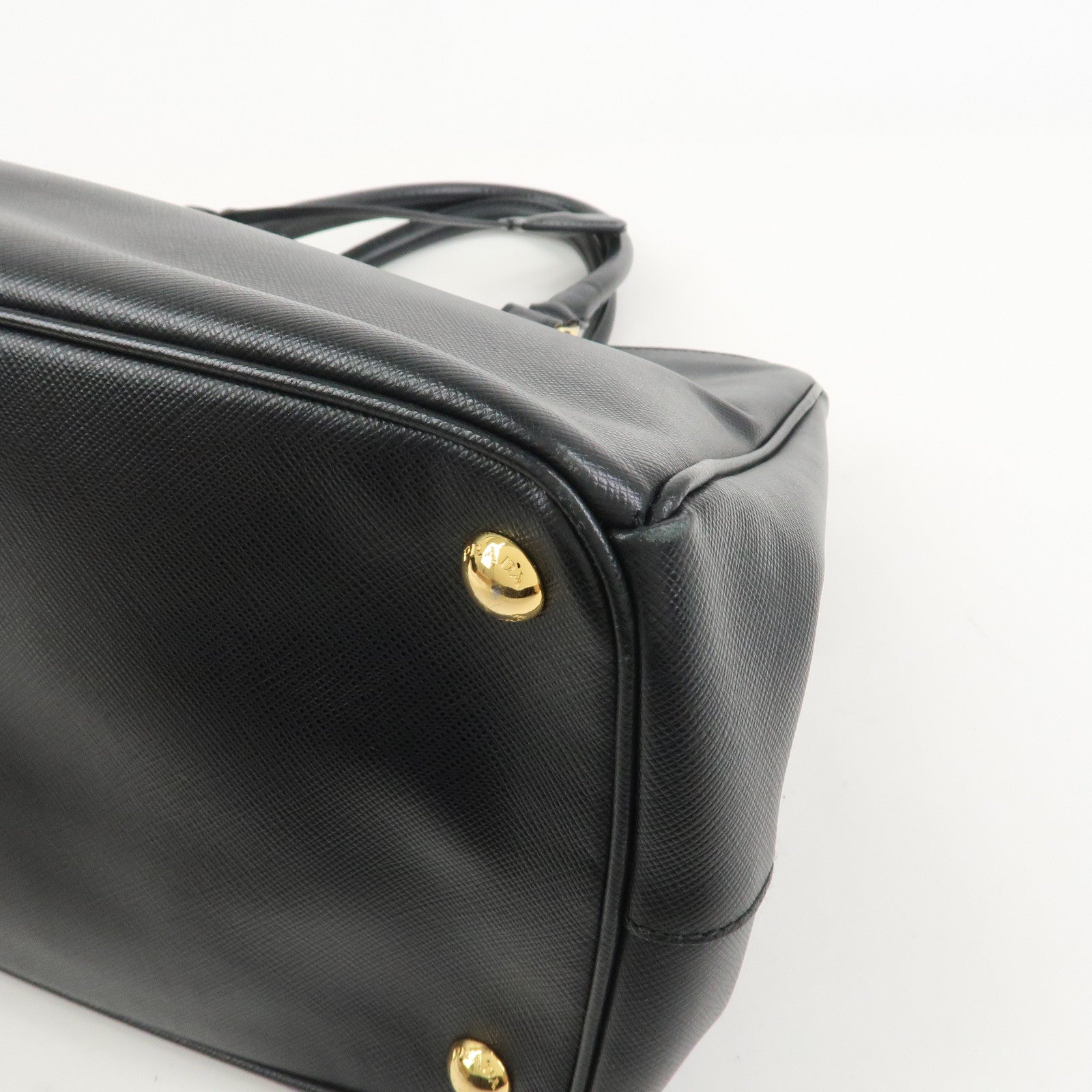 PRADA Galleria Triangle Logo Saffiano Leather 2Way Bag Black BN2274