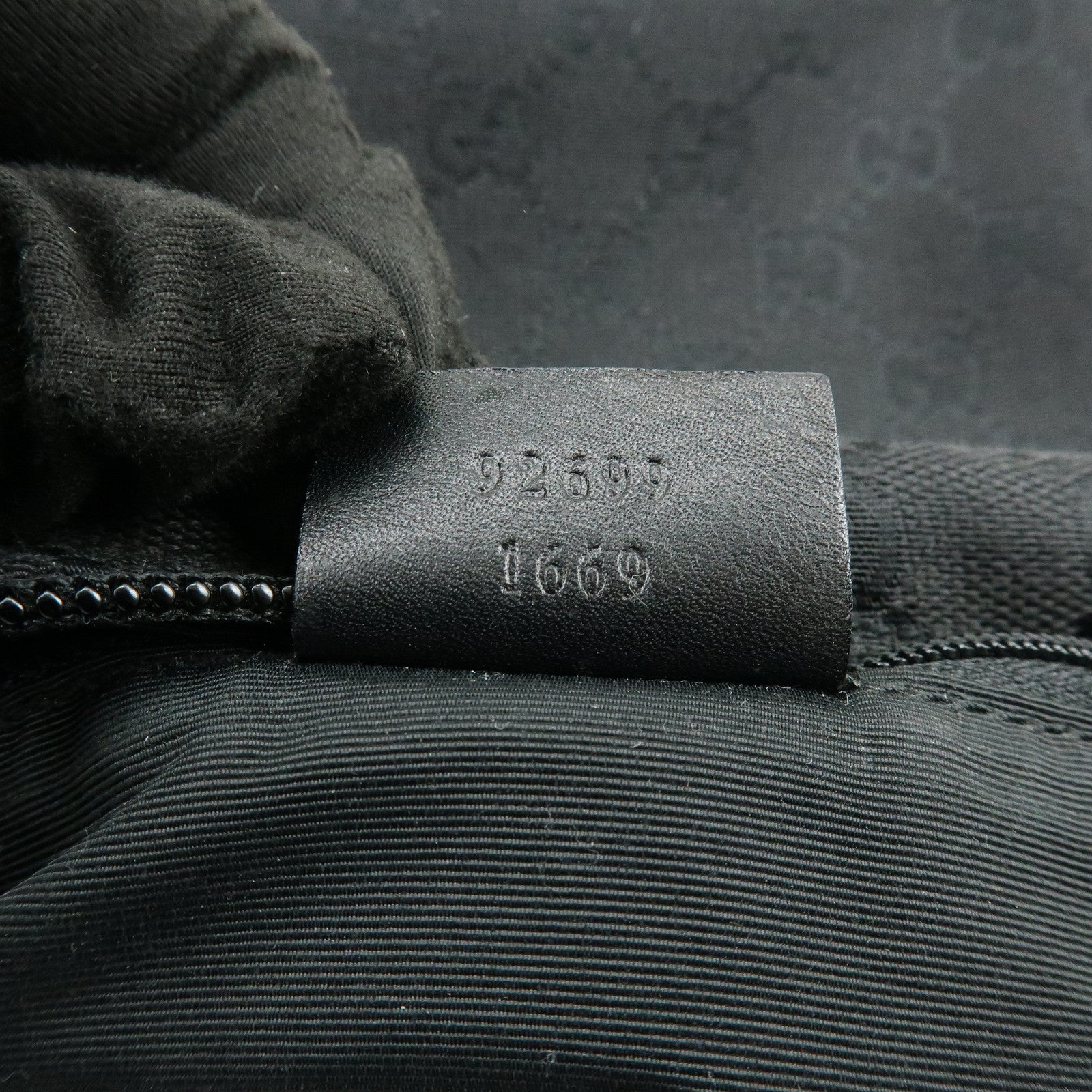 GUCCI GG Canvas Leather Shoulder Bag Hand Bag Black 92699