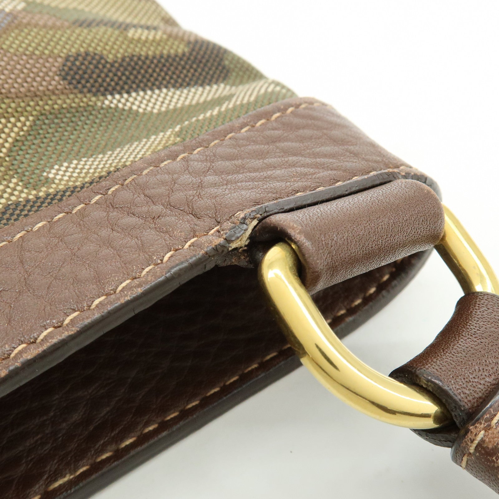 PRADA Logo Jacquard Leather Shoulder Bag Crossbody Bag Camouflage