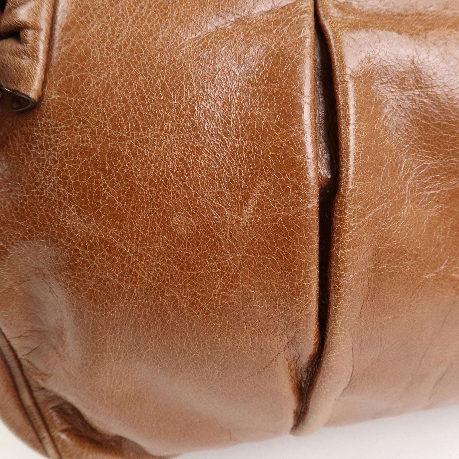 MIU MIU Logo Leather 2Way Bag Hand Bag Shoulder Bag Brown