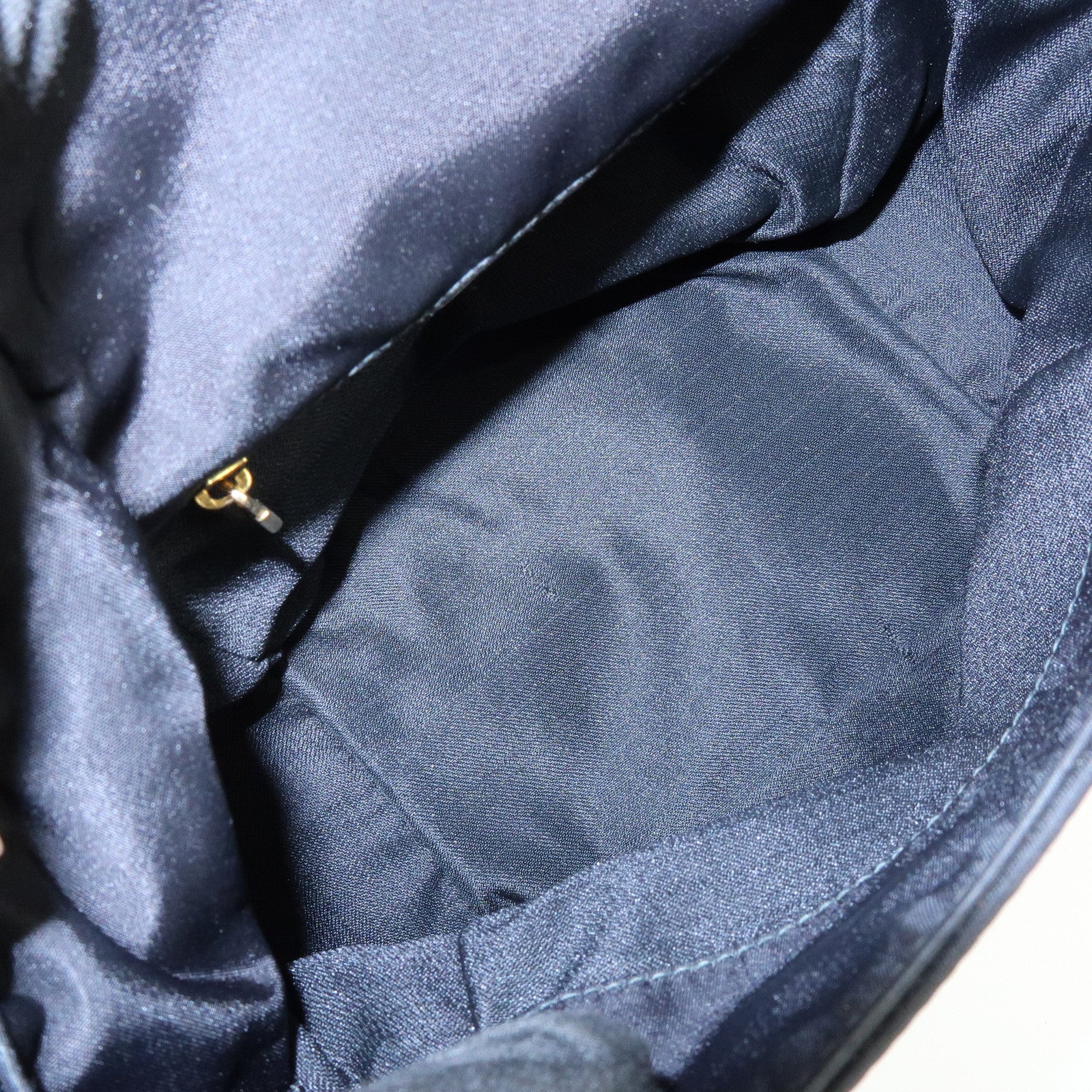 FENDI Nylon Leather Hand Bag Shoulder Bag Black 15333