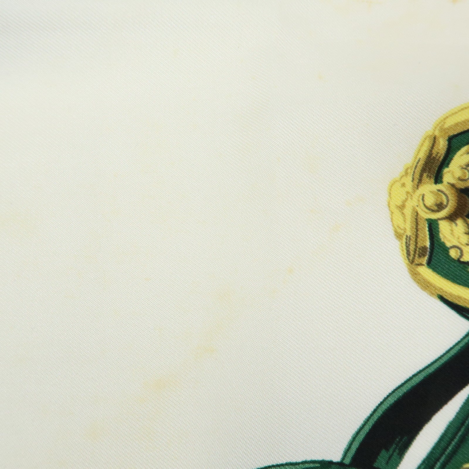 HERMES Carre 90 Silk 100% Scarf BRIDES DE GALA Bridle Green White