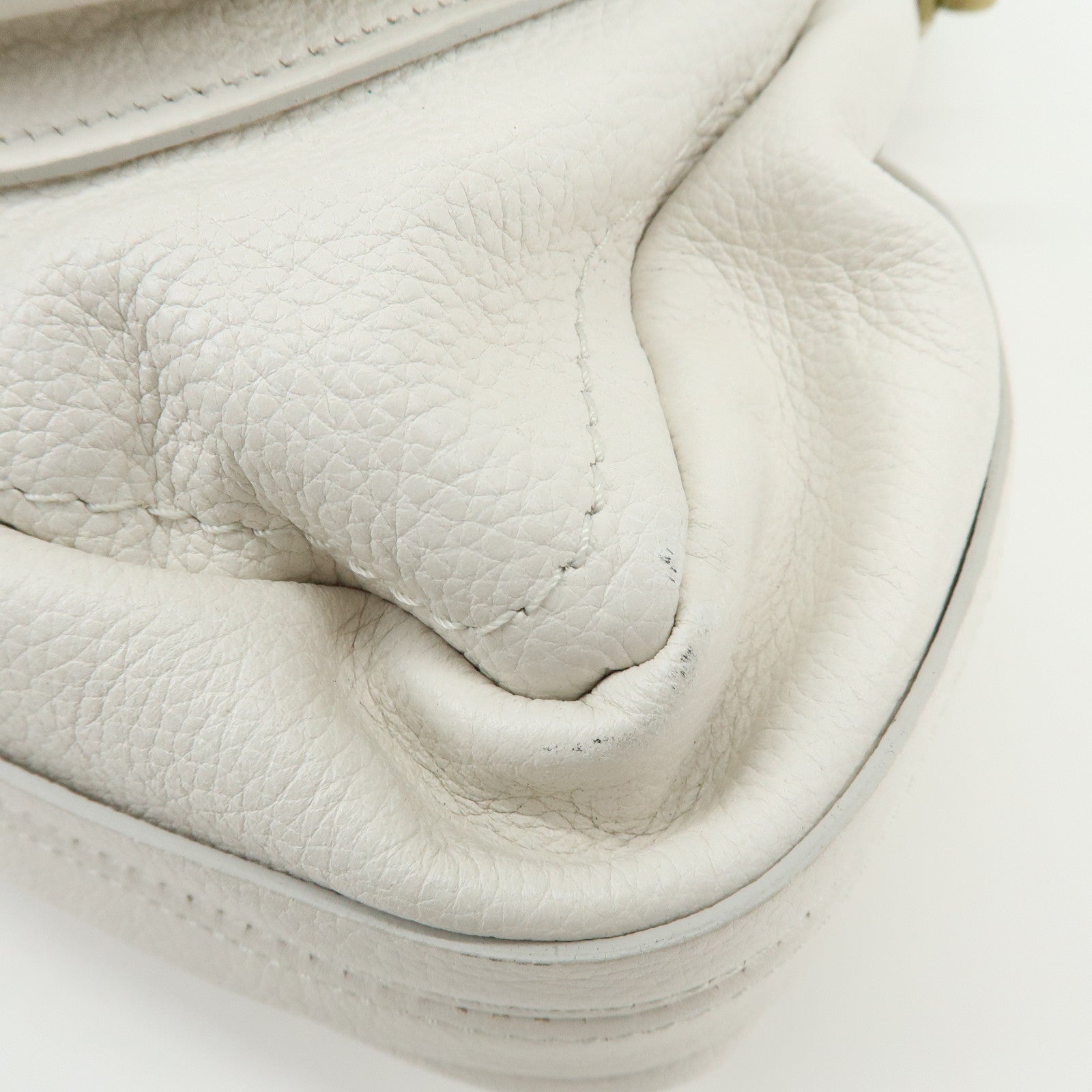 Chloe Paraty Leather 2Way Bag Hand Bag White