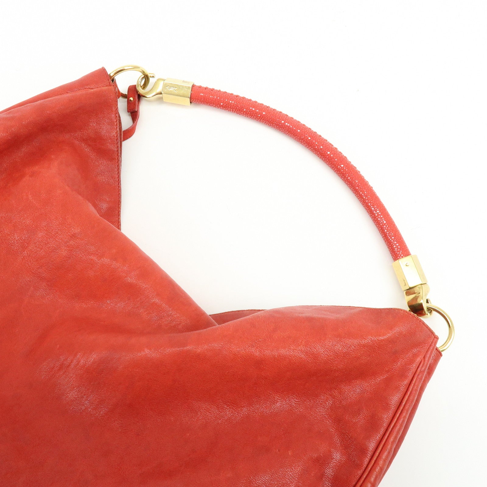 Saint Laurent Paris Roadie Leather Shoulder Bag Red 228840