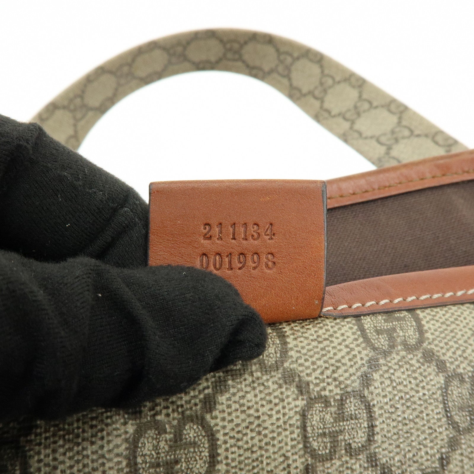 GUCCI GG Supreme Leather Sherry Tote Bag Shoulder Bag 211134