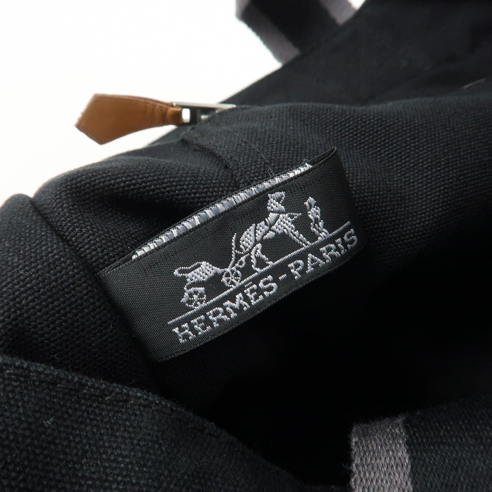 HERMES Fourre Tout MM Canvas Tote Bag Hand Bag Black