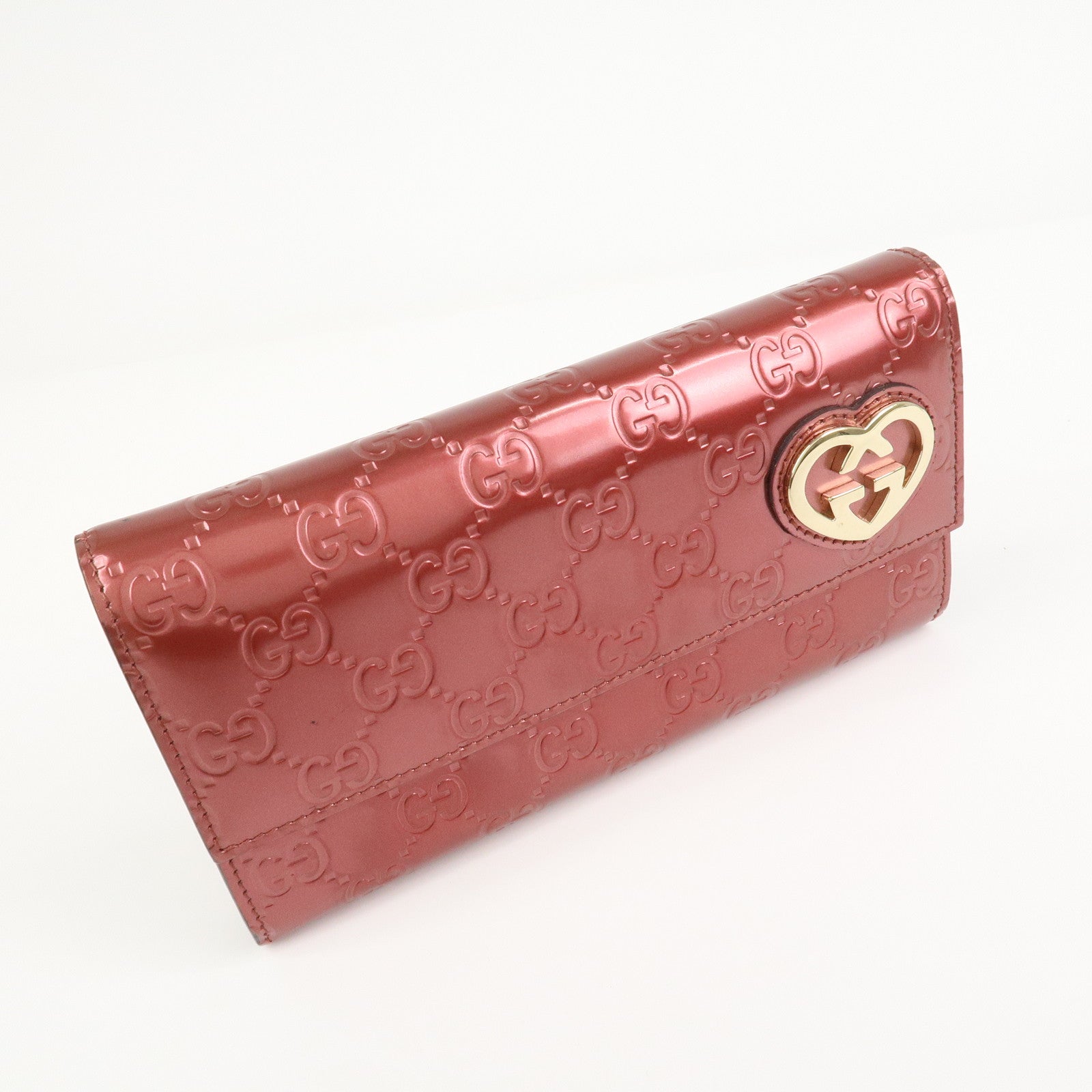 GUCCI Guccissima Interlocking G Lovely Heart Long Wallet 251861